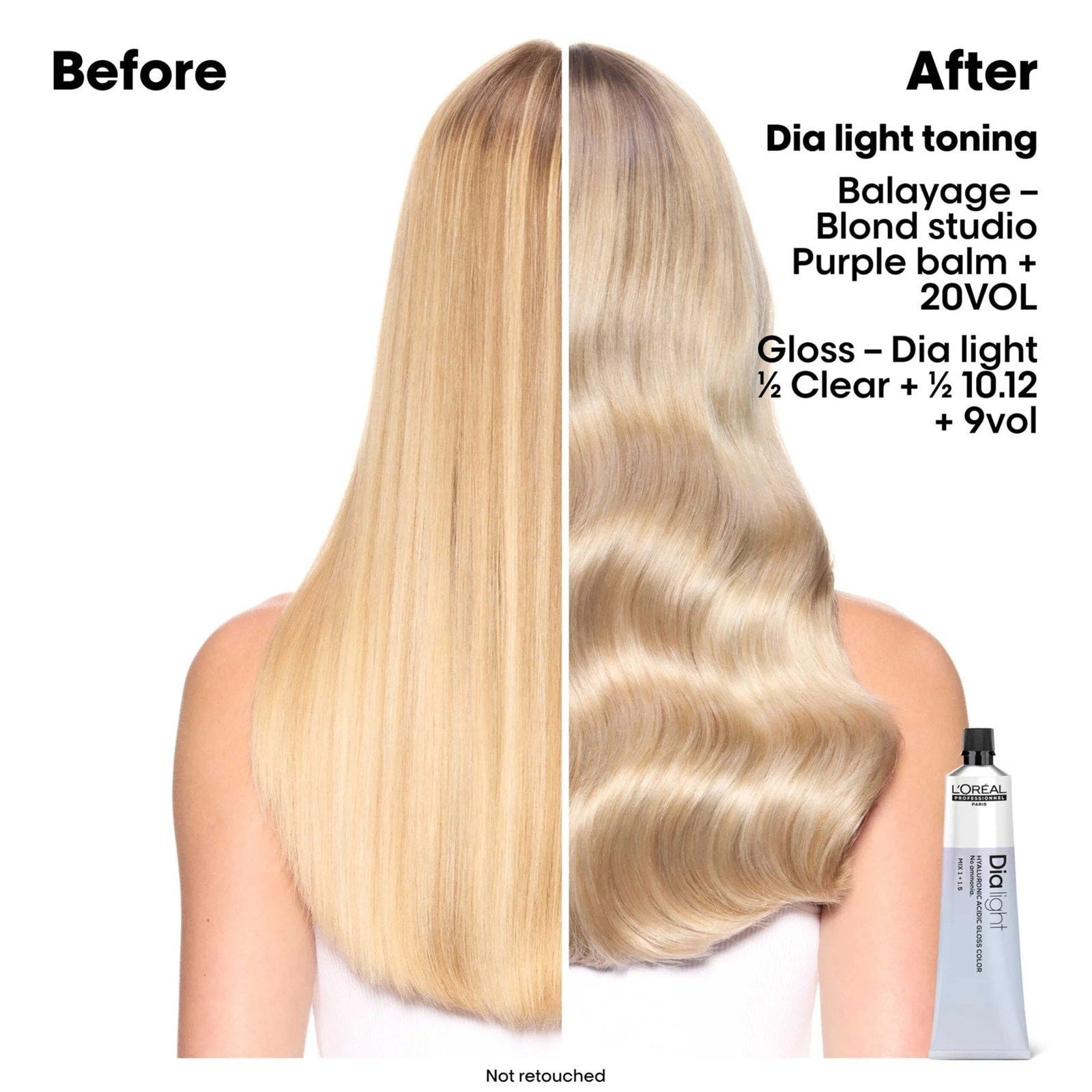 L'Oréal Professionnel Dia Light Hyaluronic Acidic Gloss Color Demi-Permanent Hair Dye 7.23 Iridescent Golden Blonde 60ml