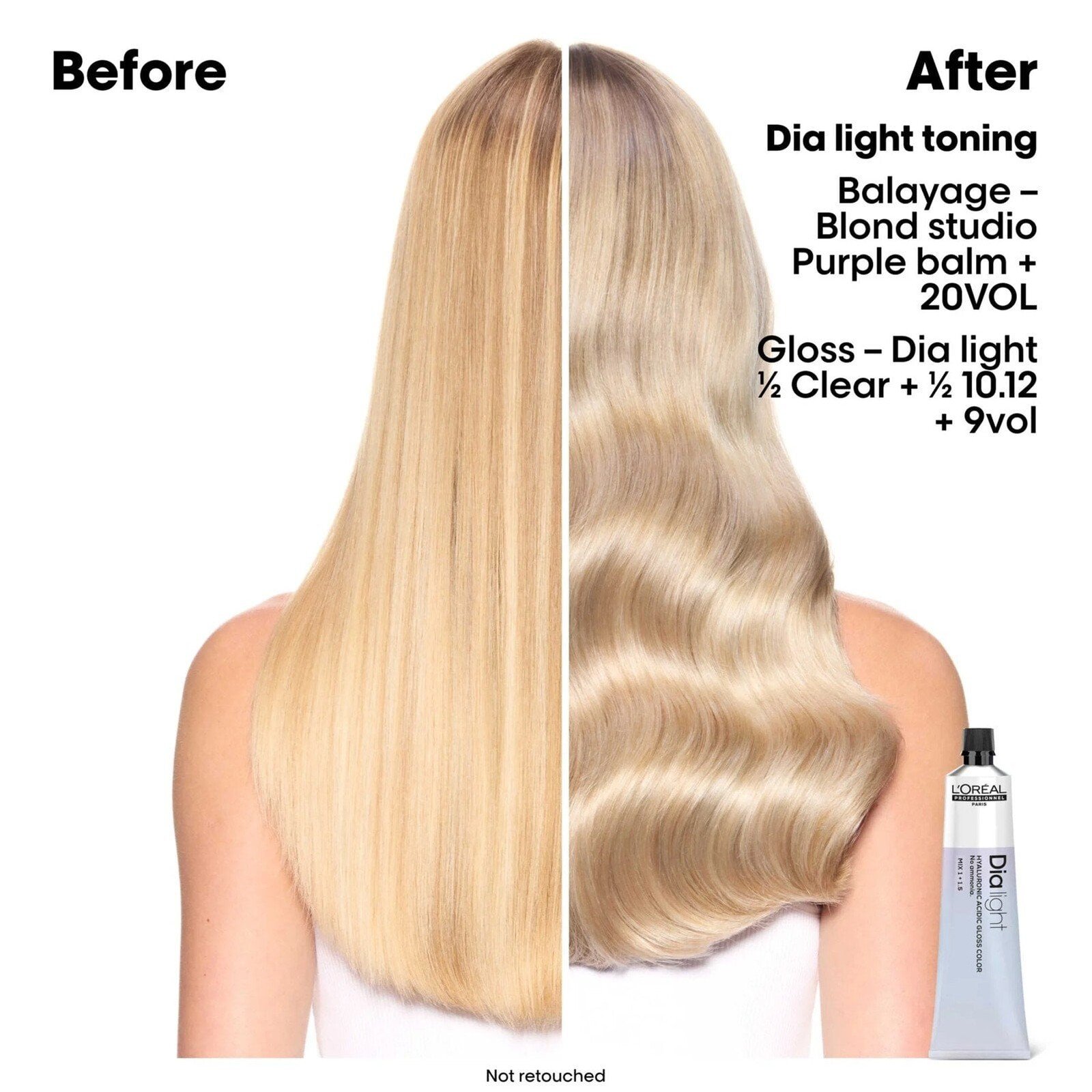 L'Oréal Professionnel Dia Light Hyaluronic Acidic Gloss Color Demi-Permanent Hair Dye 10.01 Lightest Soft Ash Blonde 60ml