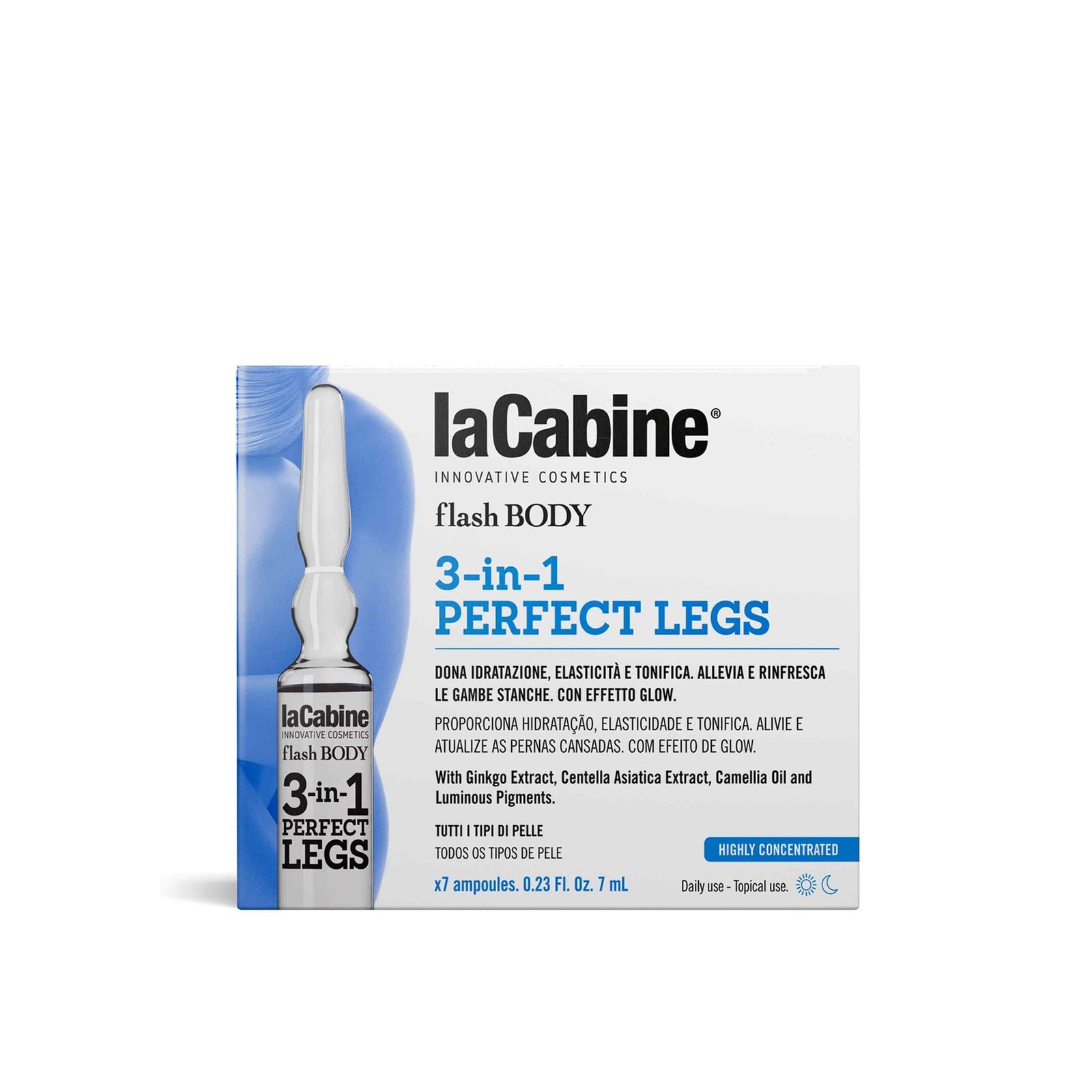 La Cabine Flash Body 3-in-1 Perfect Legs Concentrated Ampoules 7x7ml (0.23 fl oz)