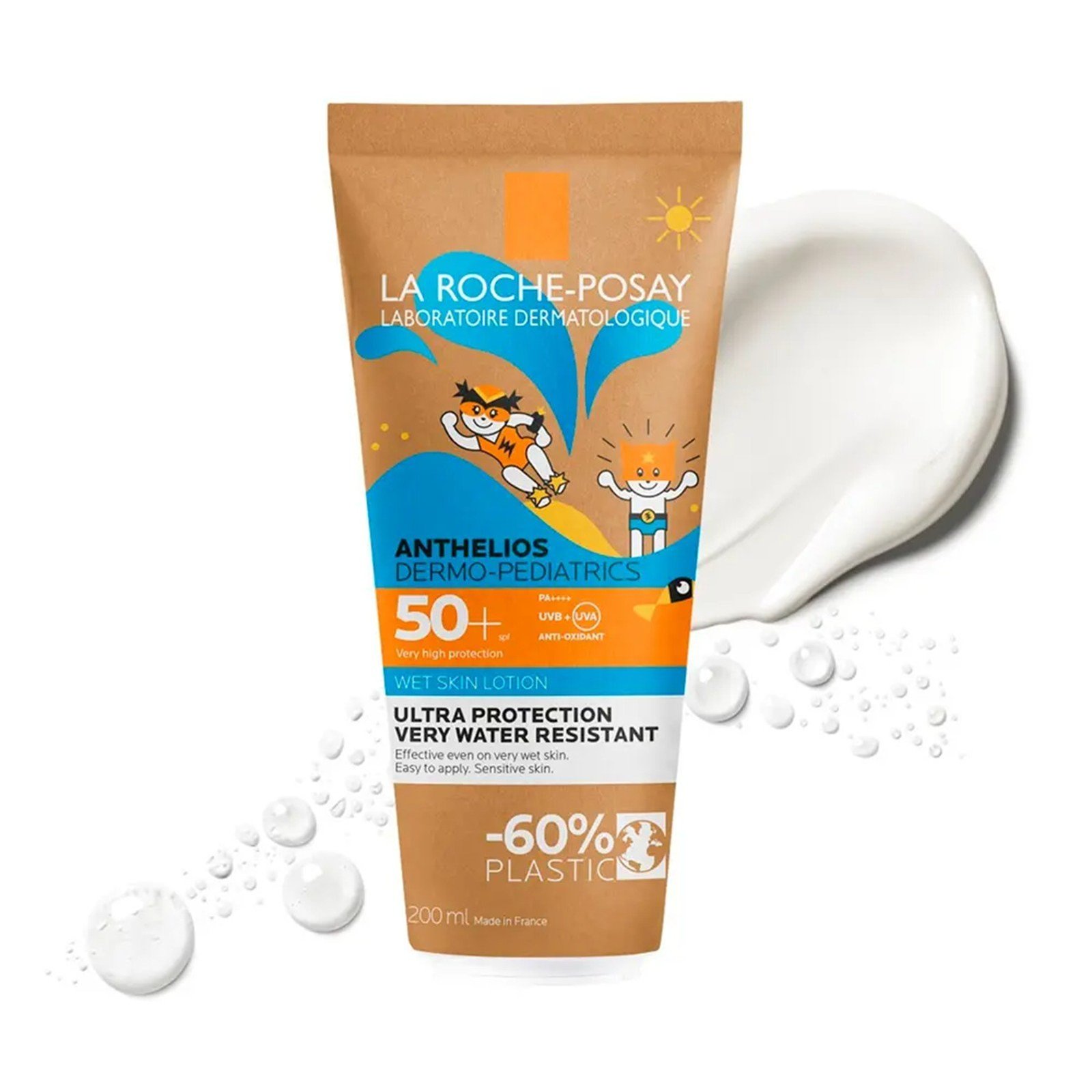 La Roche-Posay Anthelios Dermo-Pediatrics Wet Skin Lotion Eco-Tube SPF50+ Sunscreen 200ml (6.76 fl oz)