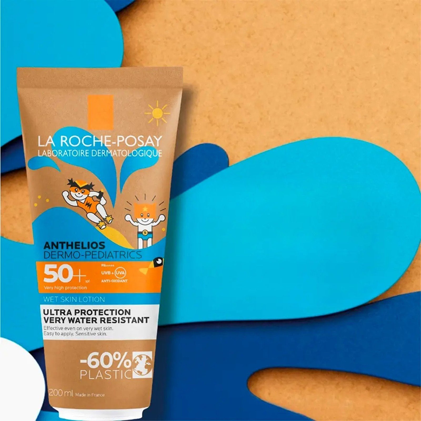 La Roche-Posay Anthelios Dermo-Pediatrics Wet Skin Lotion Eco-Tube SPF50+ Sunscreen 200ml (6.76 fl oz)