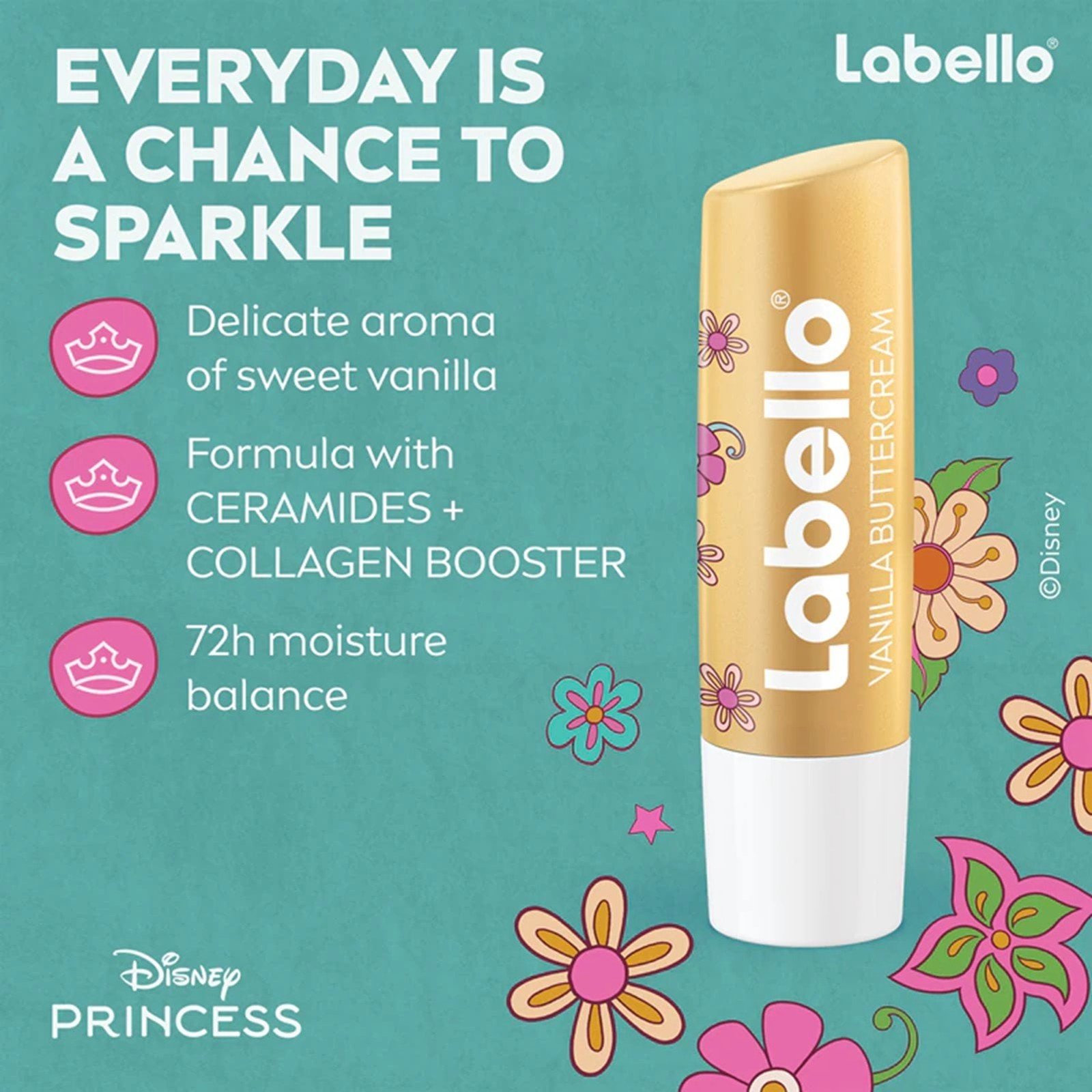 Labello Bálsamo labial de las Princesas Disney: Cenicienta, crema de mantequilla de vainilla, 4,8 g