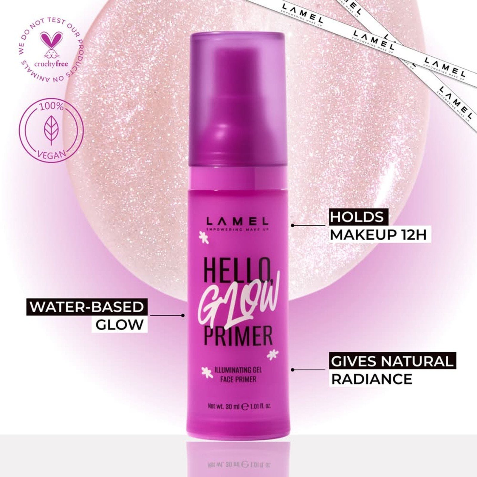 Lamel Hello Glow Primer Illuminating Gel Face Primer 02 Pearly 30ml