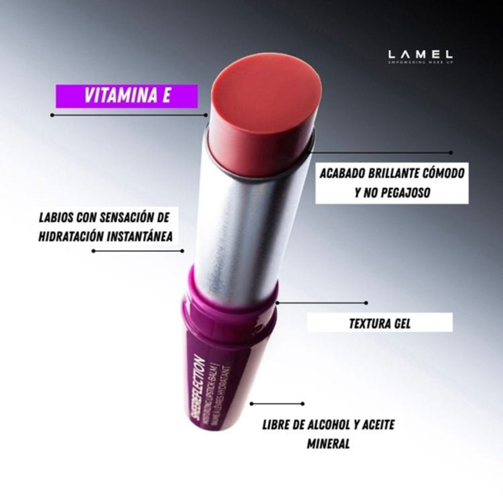 Lamel SHEEReflection Moisturizing Lipstick-Balm 01 Rose-Confidence 3.6g