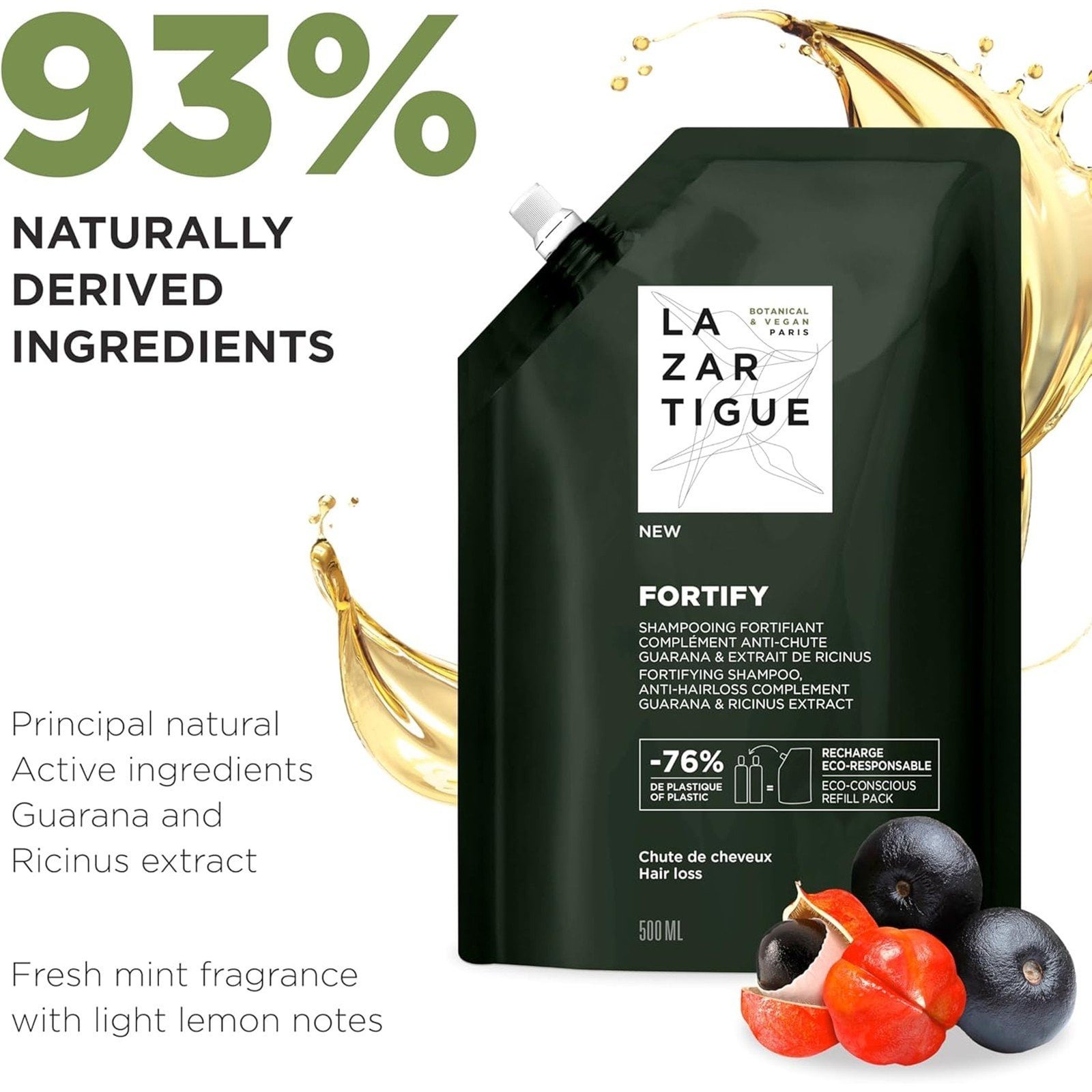 Lazartigue Fortify Fortifying Anti-Hairloss Shampoo Eco Refill 500ml