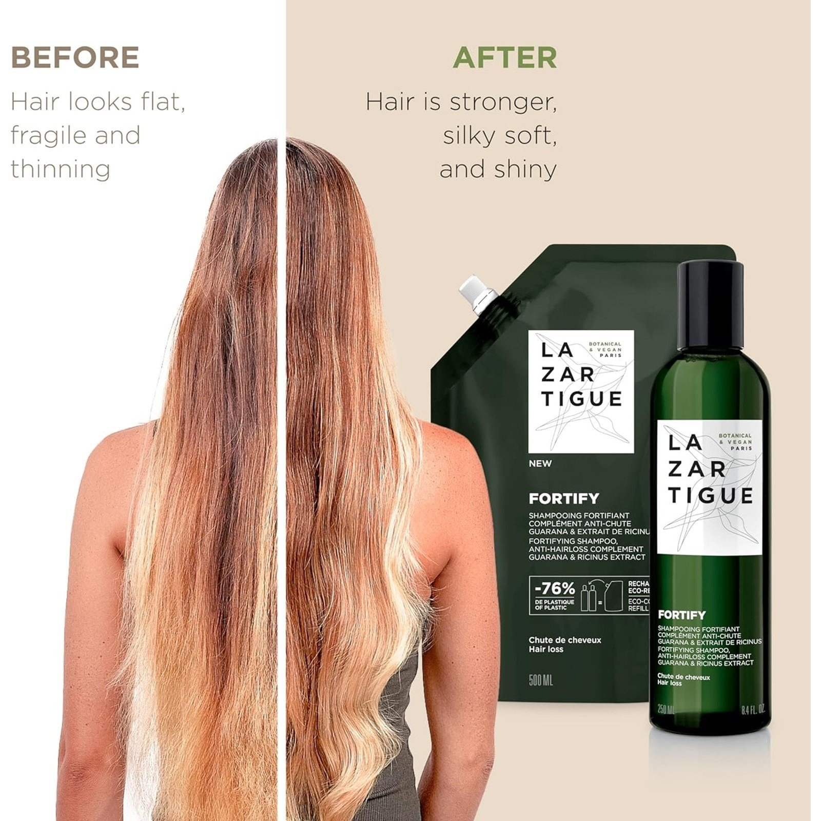 Lazartigue Fortify Fortifying Anti-Hairloss Shampoo Eco Refill 500ml