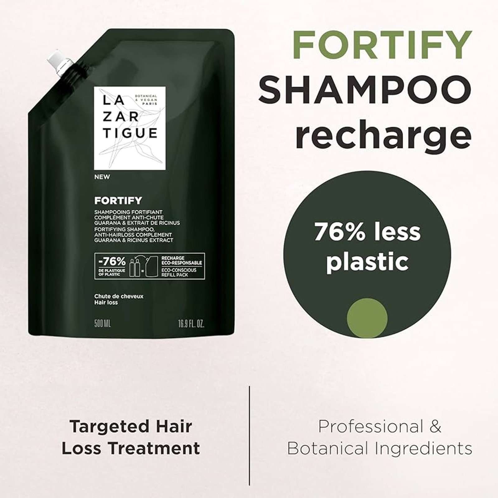 Lazartigue Fortify Fortifying Anti-Hairloss Shampoo Eco Refill 500ml