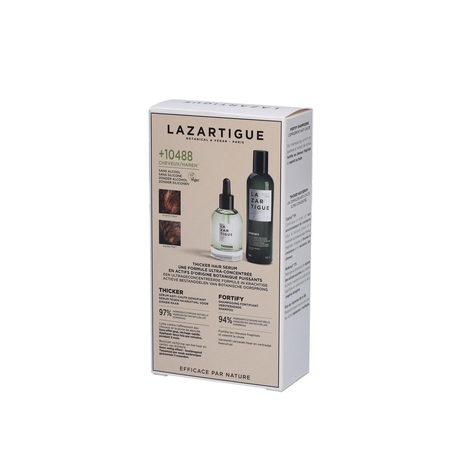 Lazartigue Thicker Hair Serum 50ml + Fortify Fortifying Shampoo 250ml