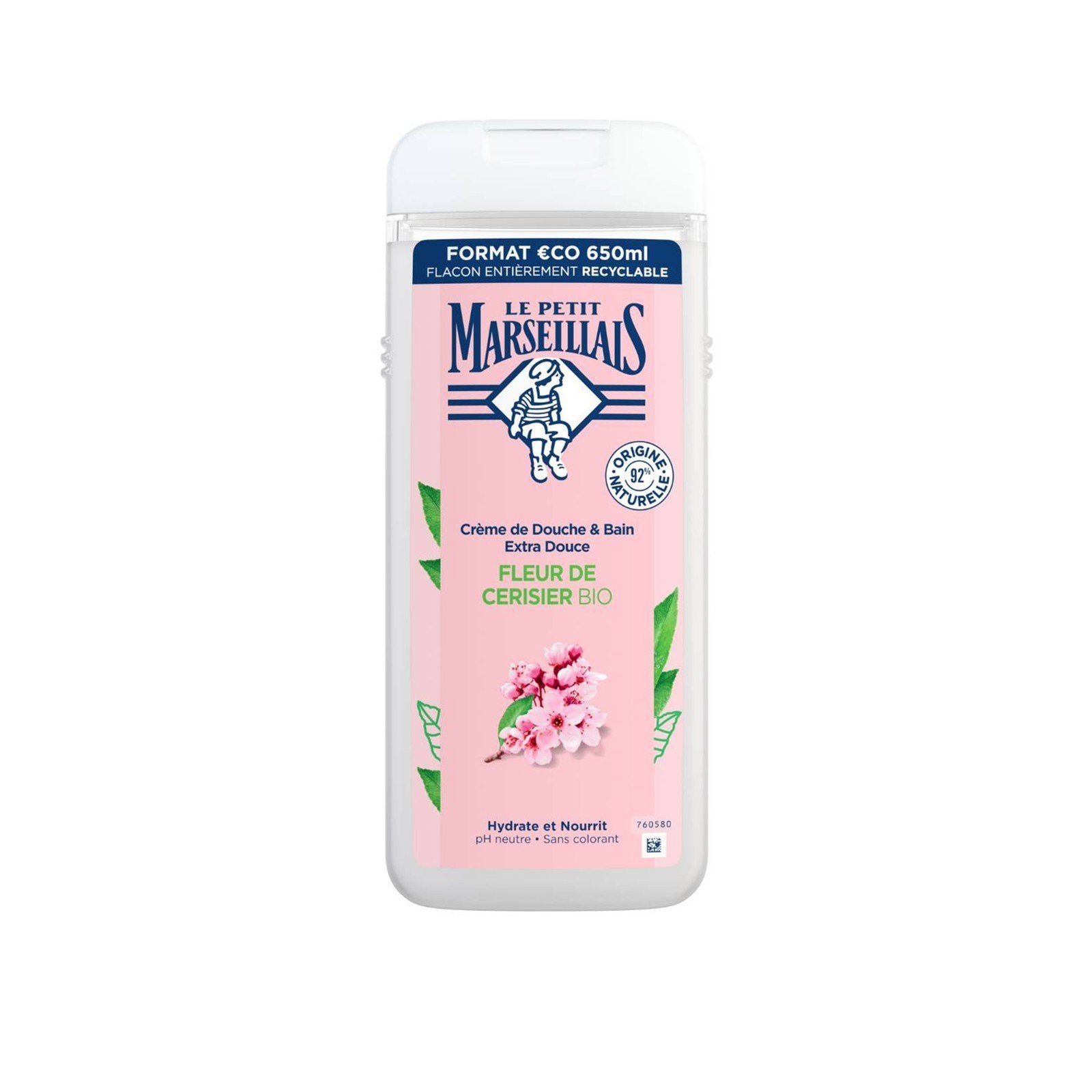 Le Petit Marseillais Extra Gentle Shower Cream with Organic Cherry Blossom 650ml