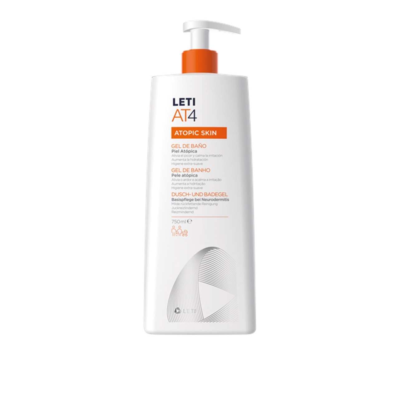 LETI AT4 Atopic Skin Bath Gel 750ml (25.36fl oz)