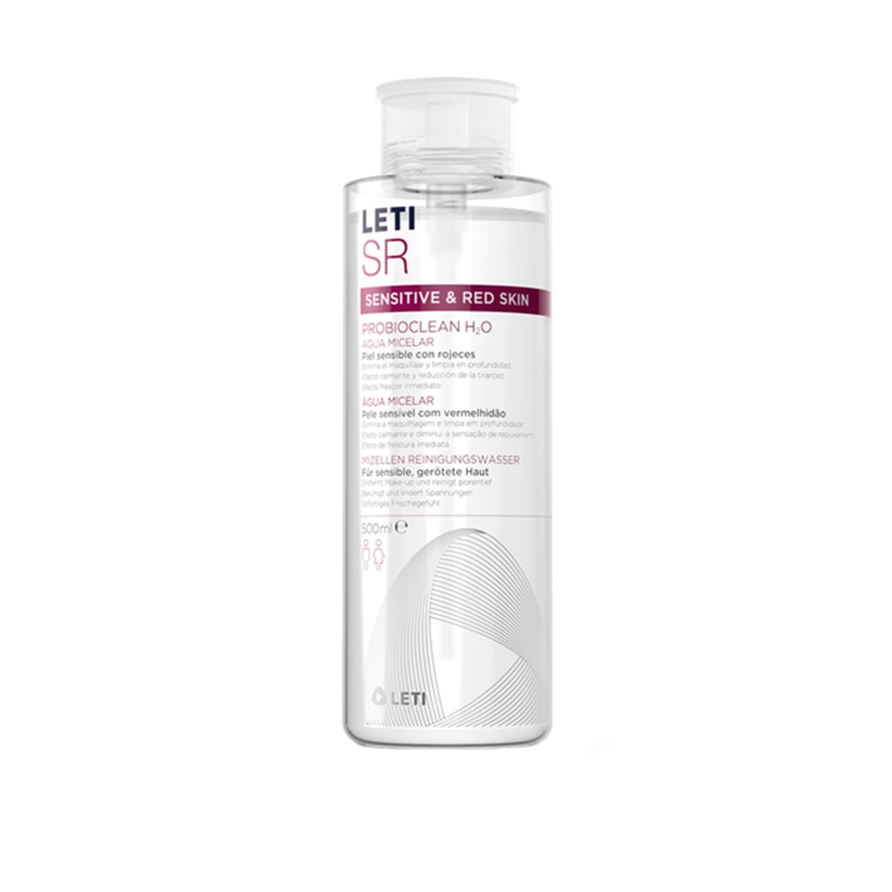 LETI SR Sensitive & Red Skin ProbioClean H2O Micellar Water 500ml (16.91fl oz)