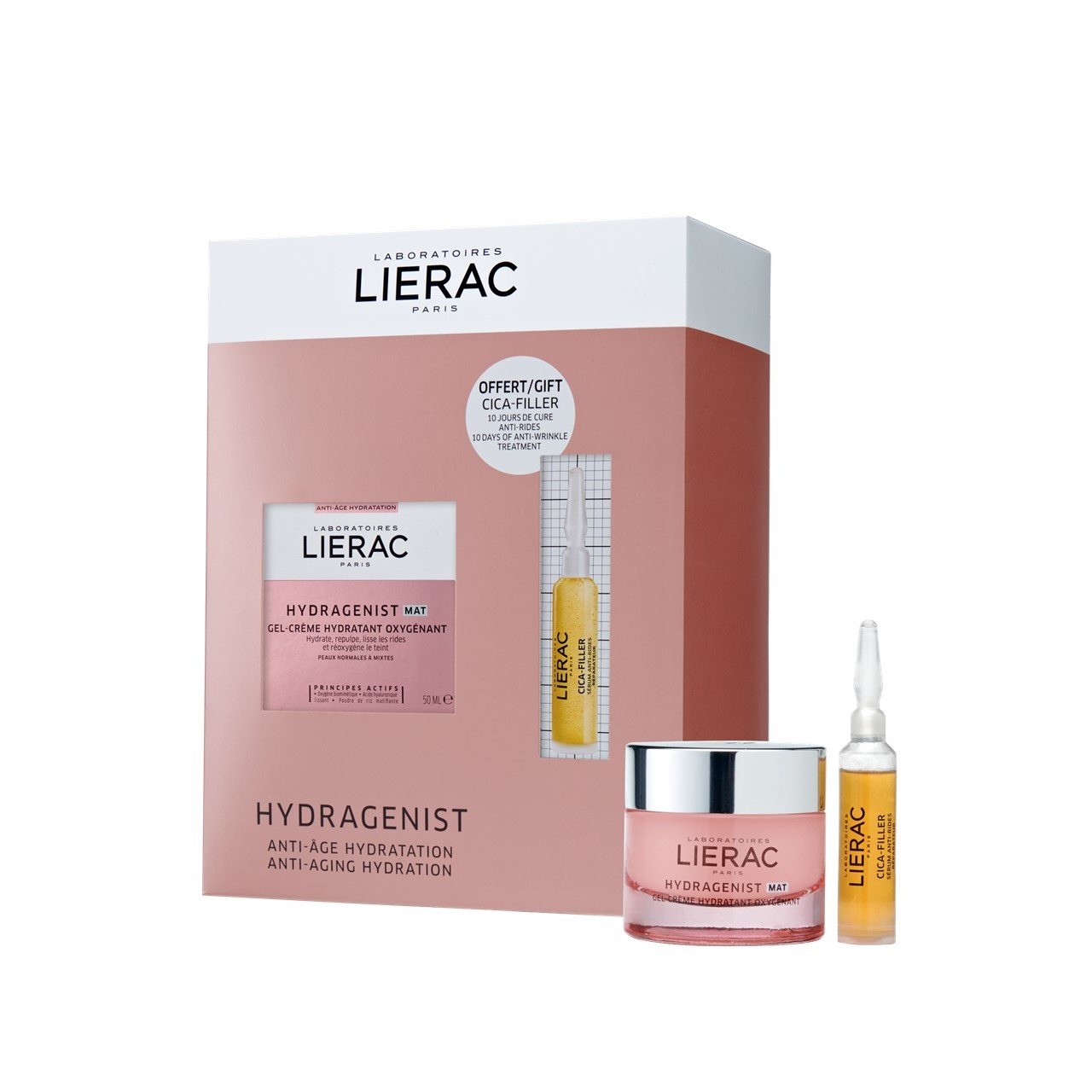 Lierac Hydragenist Mat Cream-Gel 50ml + Cica-Filler Serum 10ml