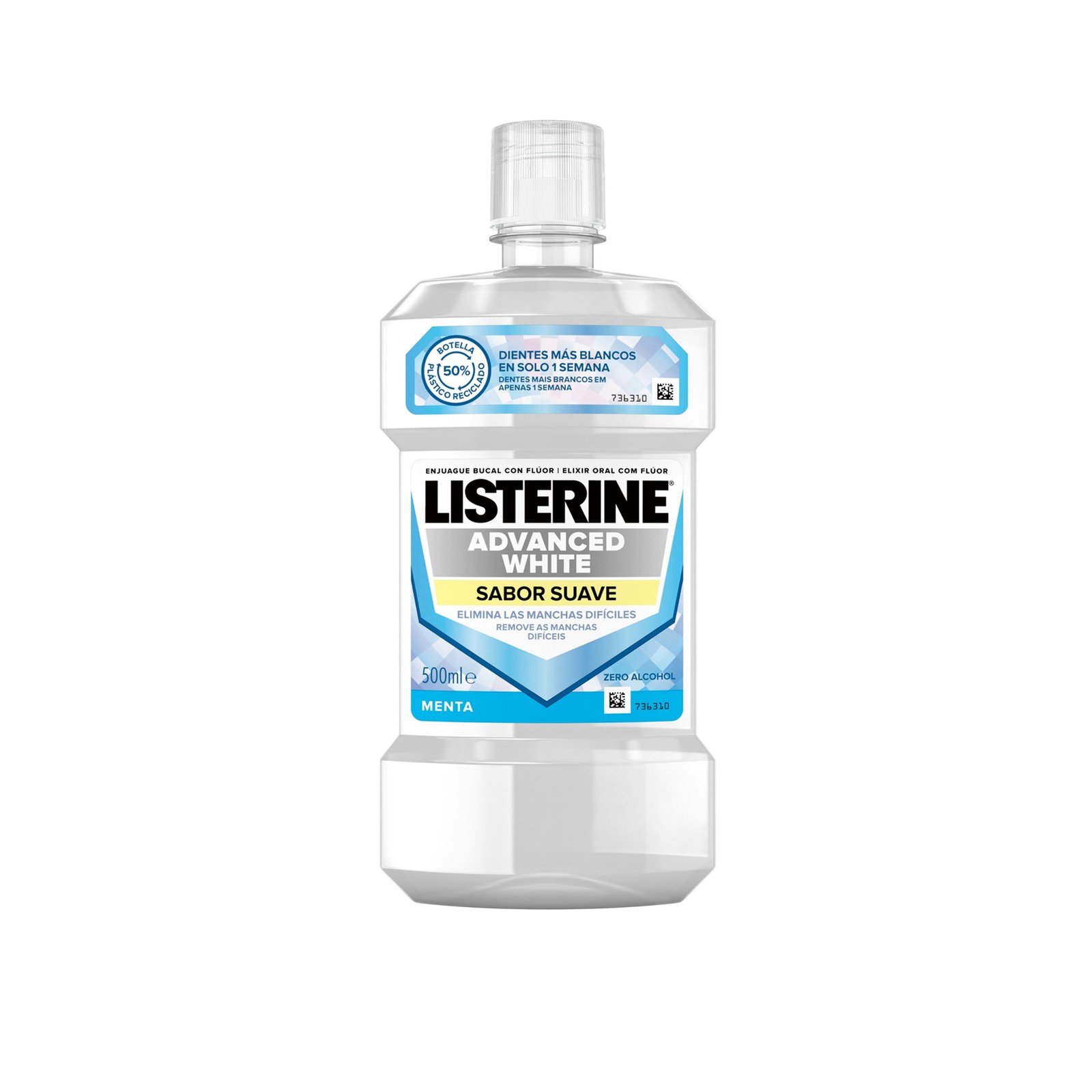 Listerine Advanced White Mild Taste Mouthwash 500ml (16.9 fl oz)