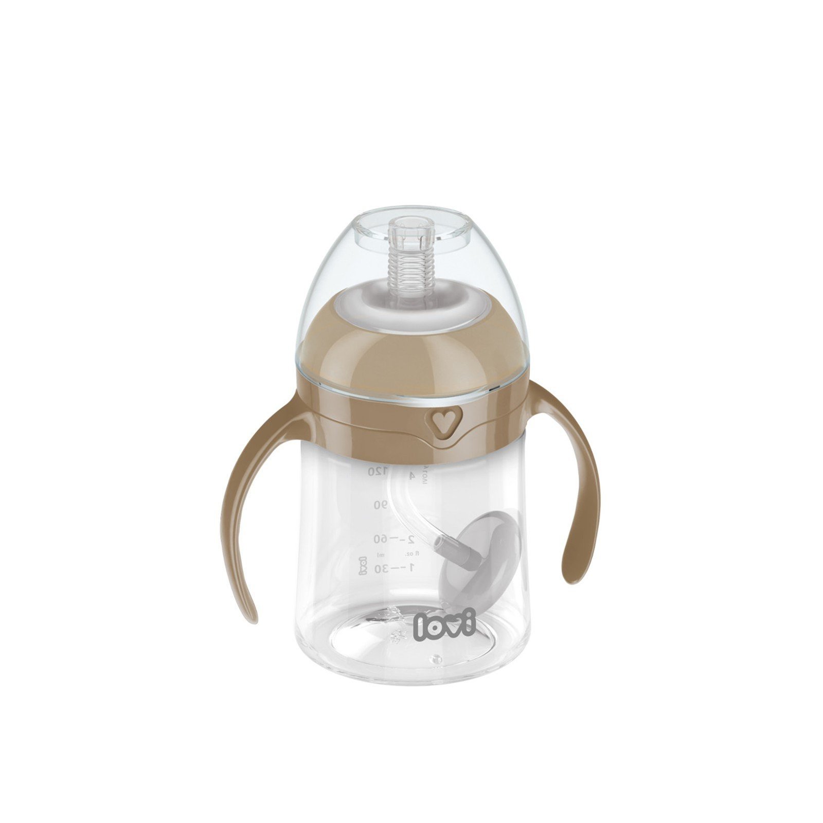 LOVI First Cup with Weighted Straw 6m+ Brown 150ml Qatar Delivery
