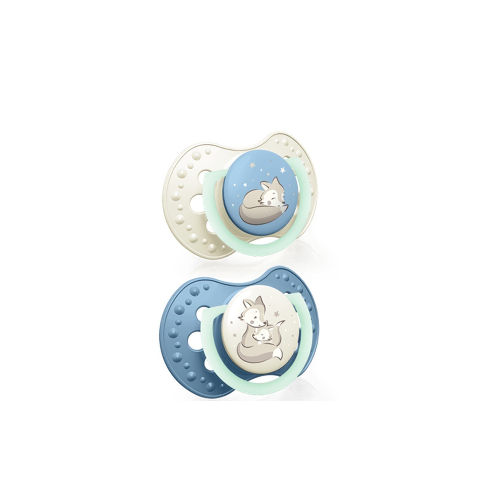 LOVI Night & Day Silicone Dynamic Soother 6-18m Boy x2