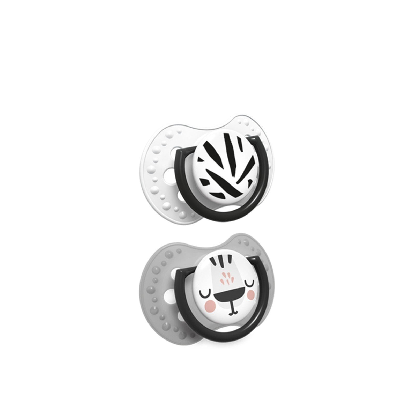 LOVI Salt & Pepper Silicone Dynamic Soother 6-18m x2