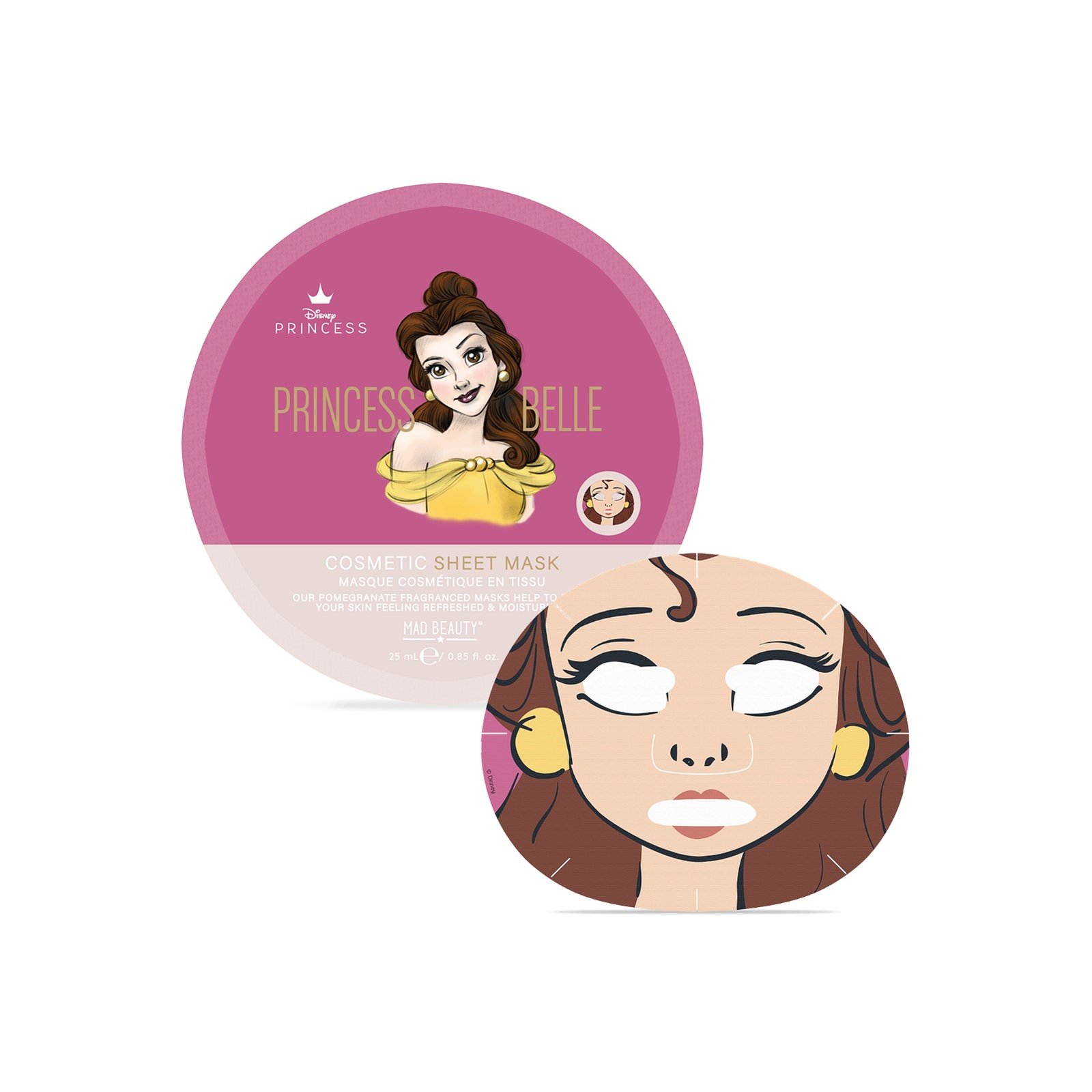 Mad Beauty Disney Princess Belle Cosmetic Sheet Mask 25ml (0.85 fl oz)