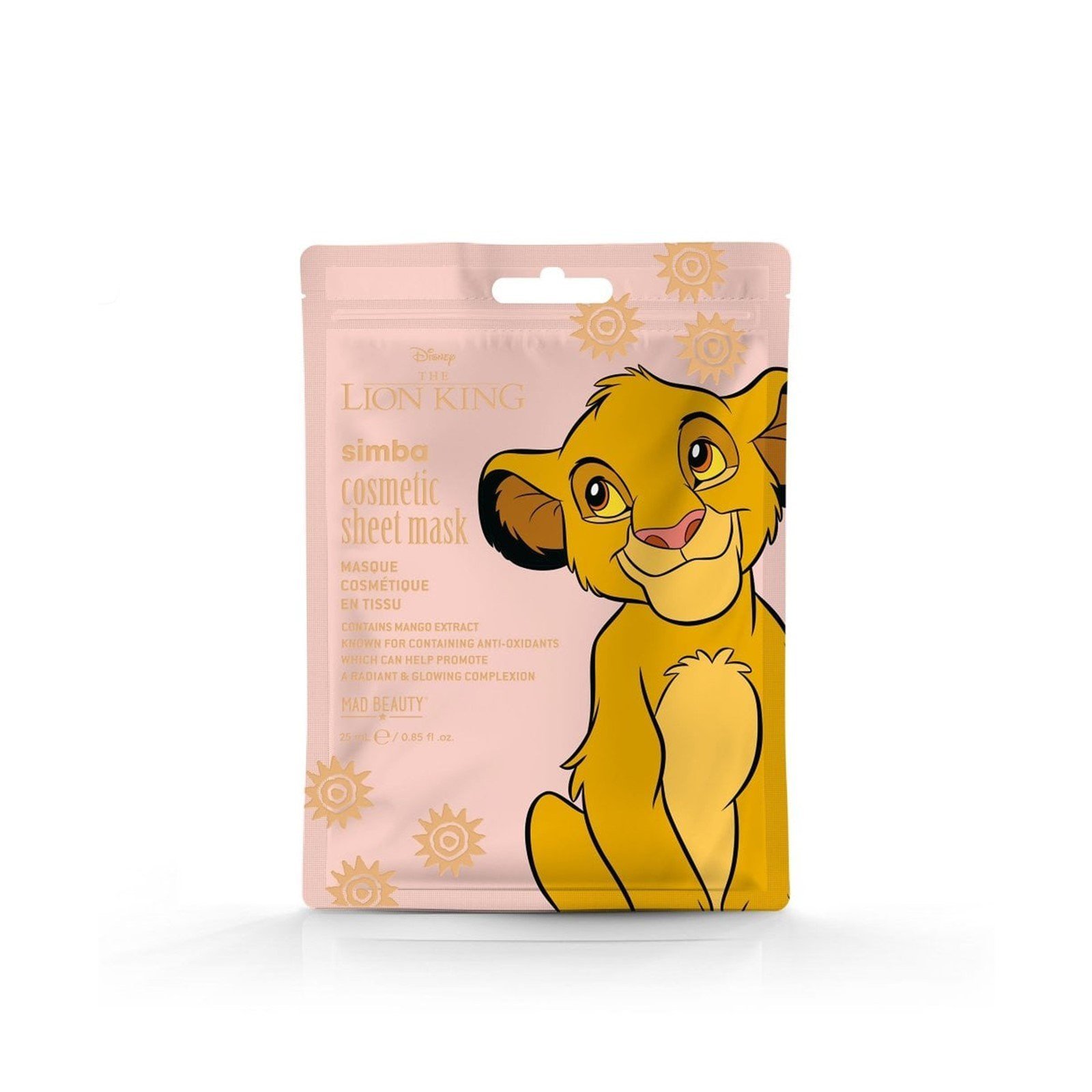 Mad Beauty Disney The Lion King Cosmetic Sheet Mask Simba 25ml (0.84floz)