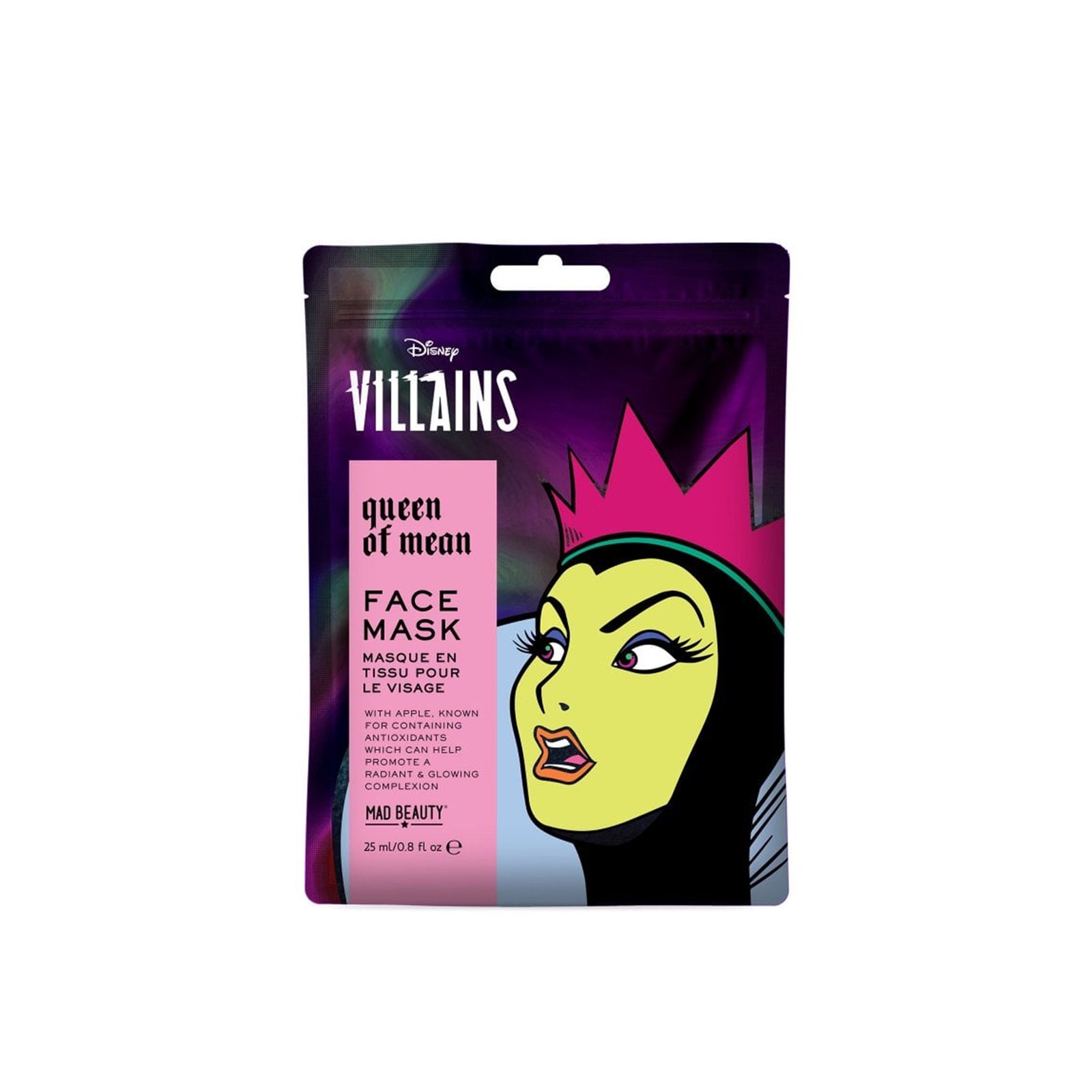 Mad Beauty Disney Villains Evil Queen Sheet Face Mask Queen Of Mean Apple 25ml (0.8 fl oz)