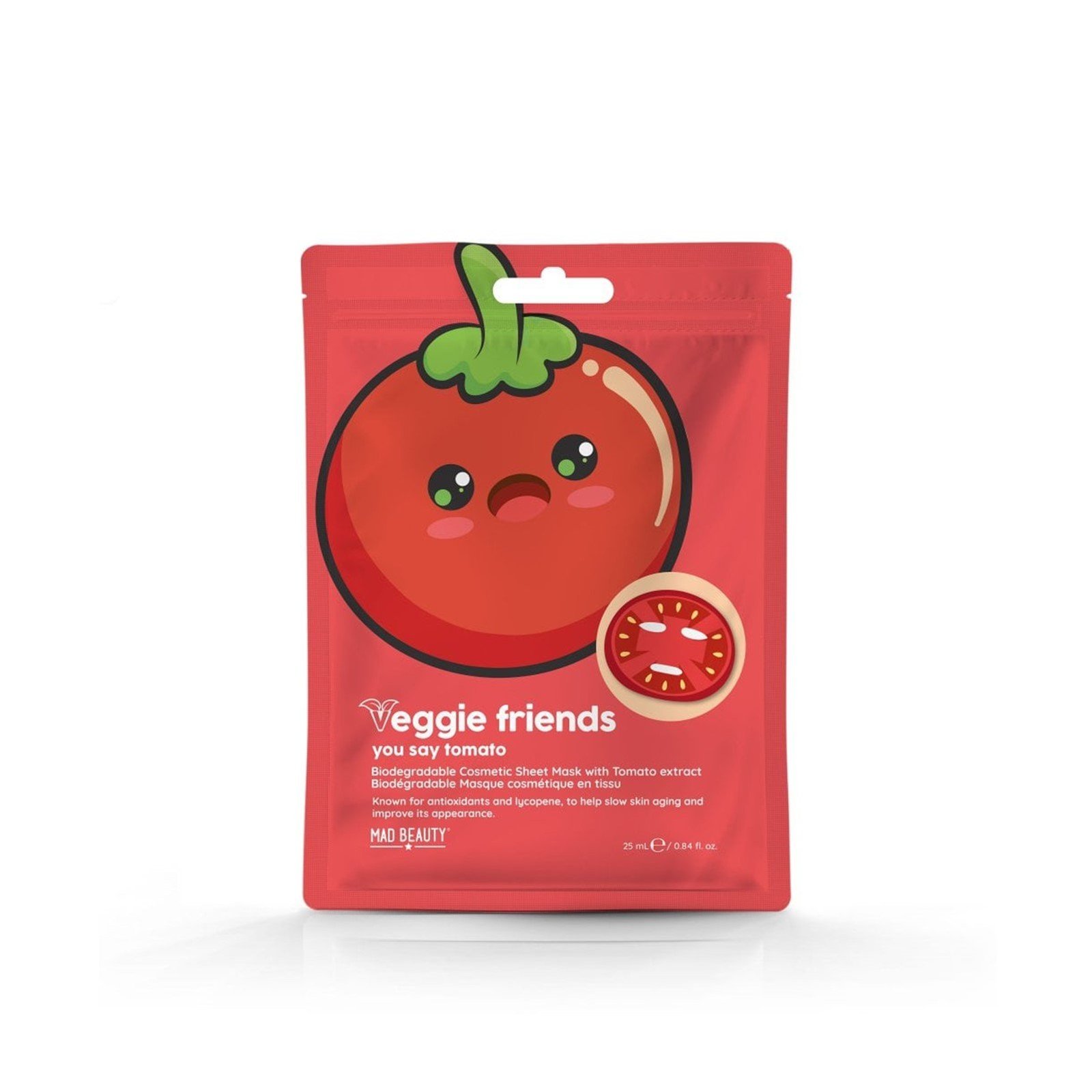Mad Beauty Veggie Friends Sheet Face Mask Tomato 25ml (0.84floz)