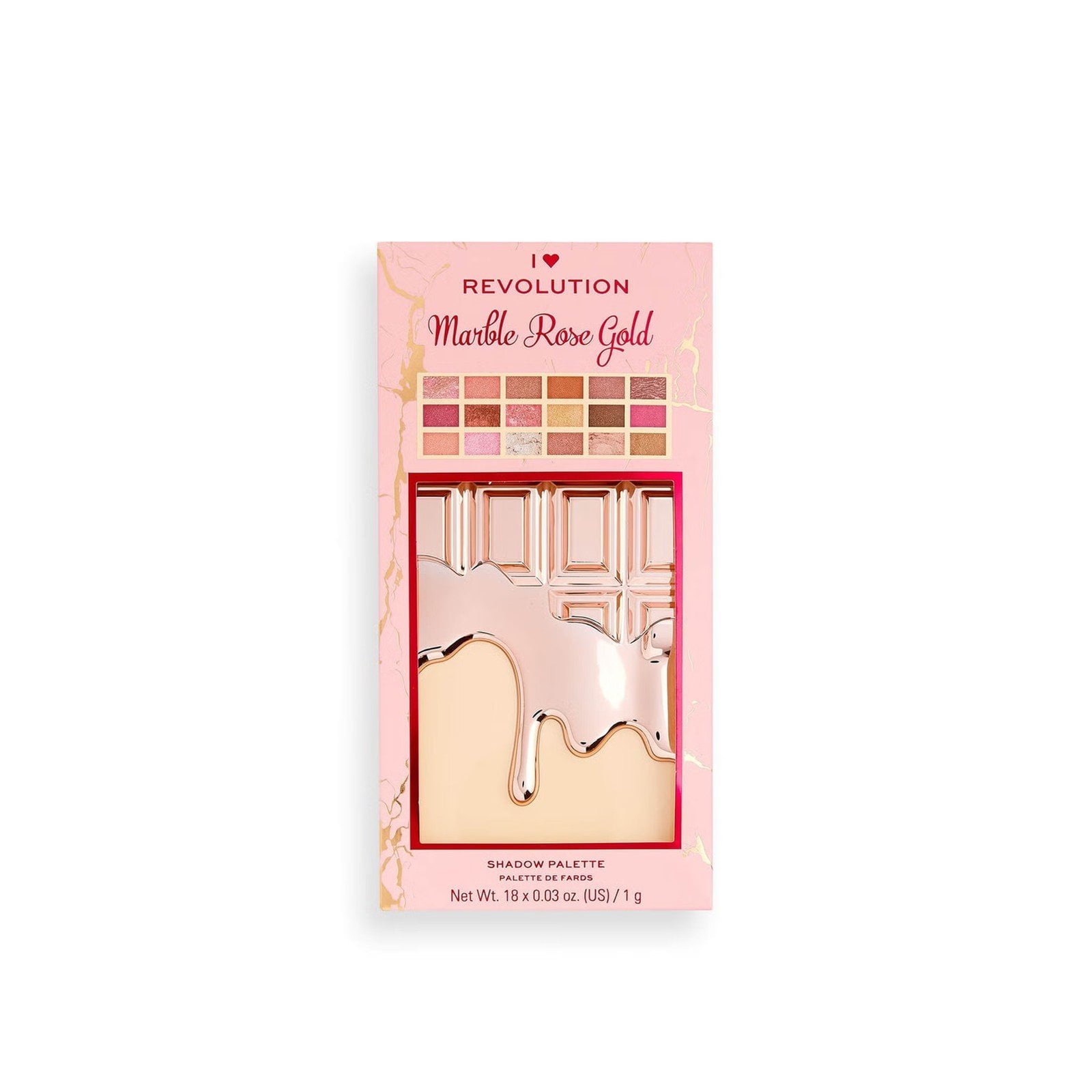 Makeup Revolution I Heart Revolution Chocolate Shadow Palette Marble Rose Gold