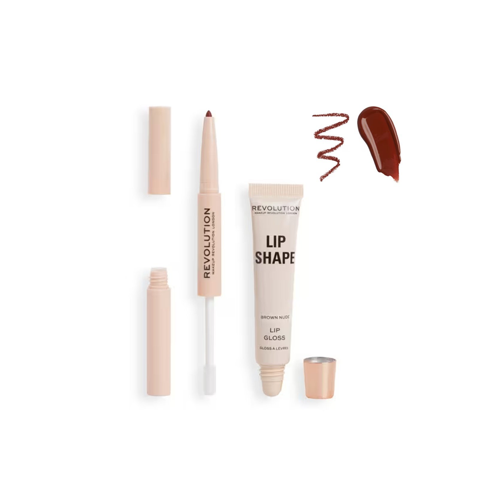 Makeup Revolution Lip Shape Kit Brown Nude