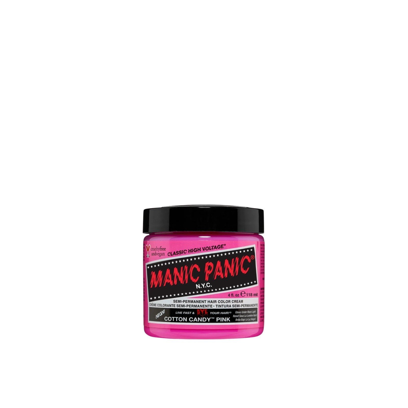 Manic Panic Classic High Voltage Semi-Permanent Hair Color Cream Cotton Candy Pink 118ml