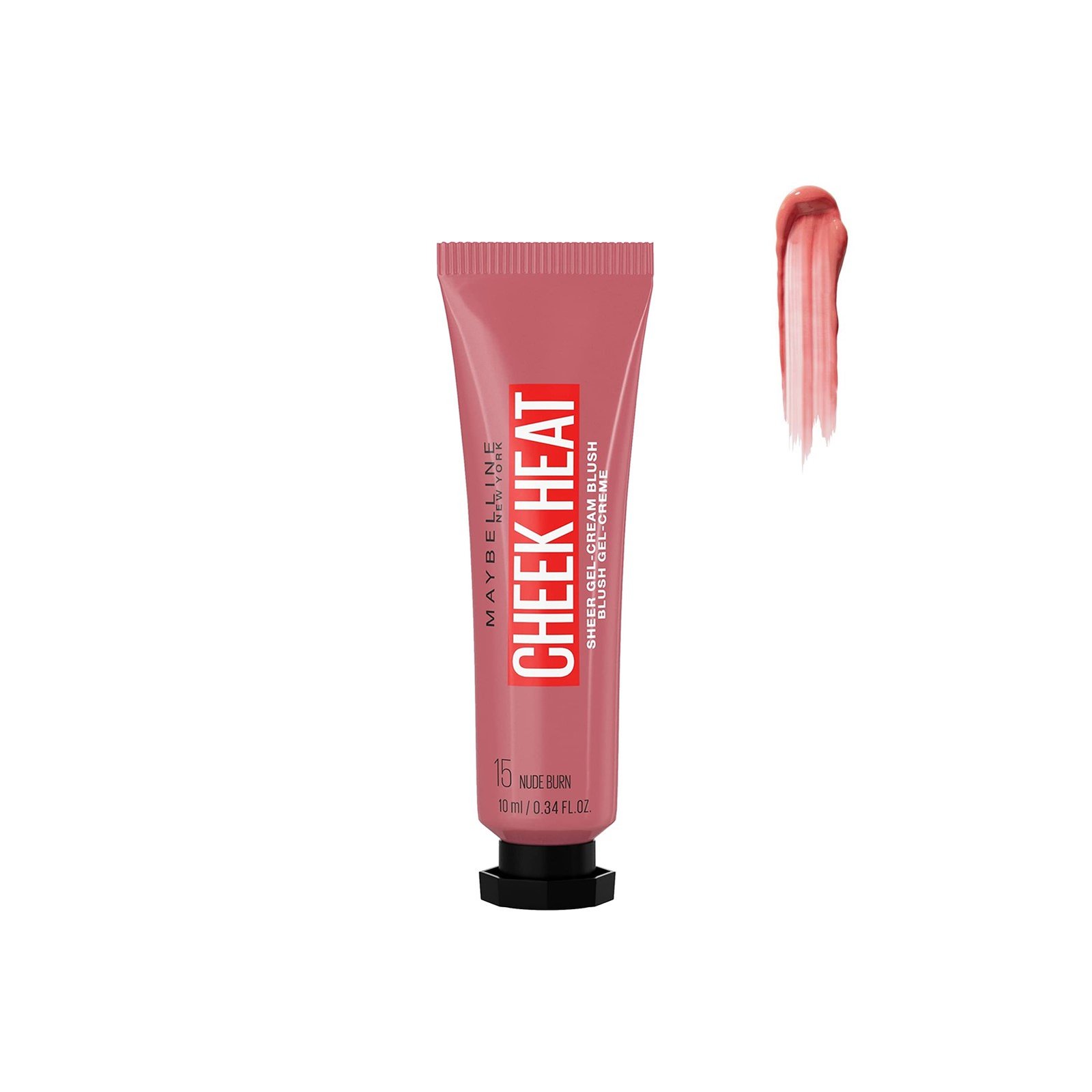 Maybelline Cheek Heat Sheer Gel-Cream Blush 15 Nude Burn 10ml (0.34 fl oz)