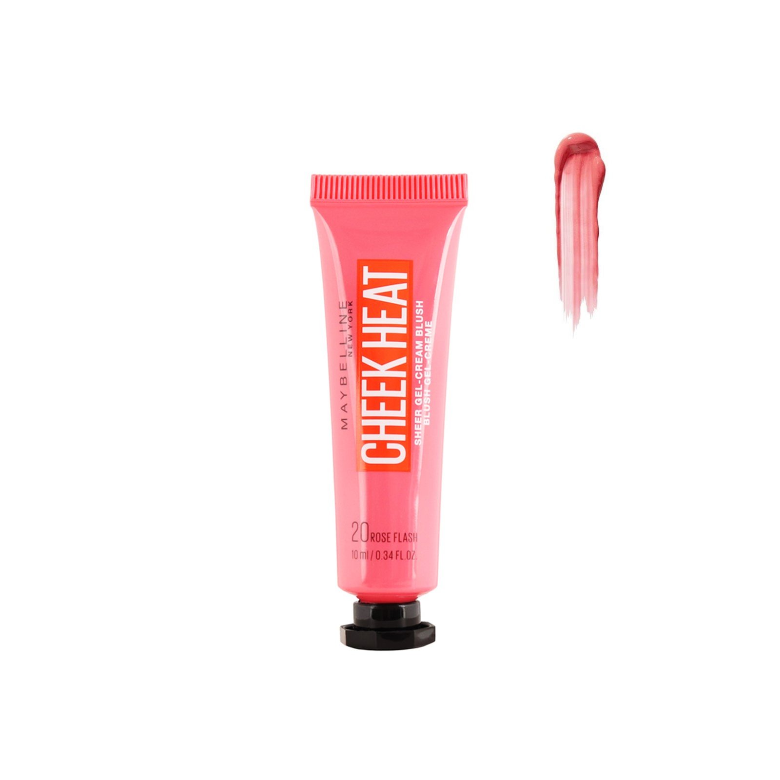 Maybelline Cheek Heat Sheer Gel-Cream Blush 20 Rose Flash 10ml (0.34 fl oz)