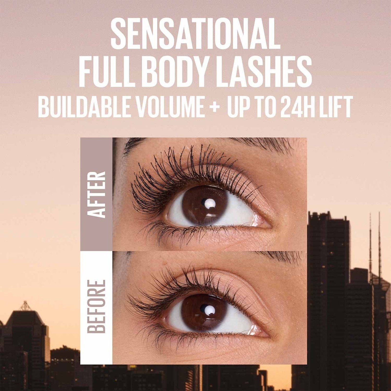 Maybelline Lash Sensational Body Washable Mascara Black 9.6ml