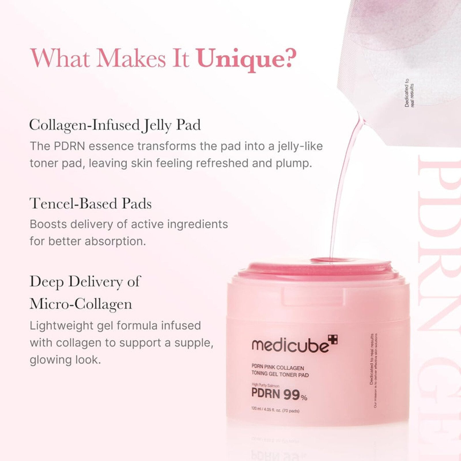Medicube PDRN Pink Collagen Toning Gel Toner Pad x70