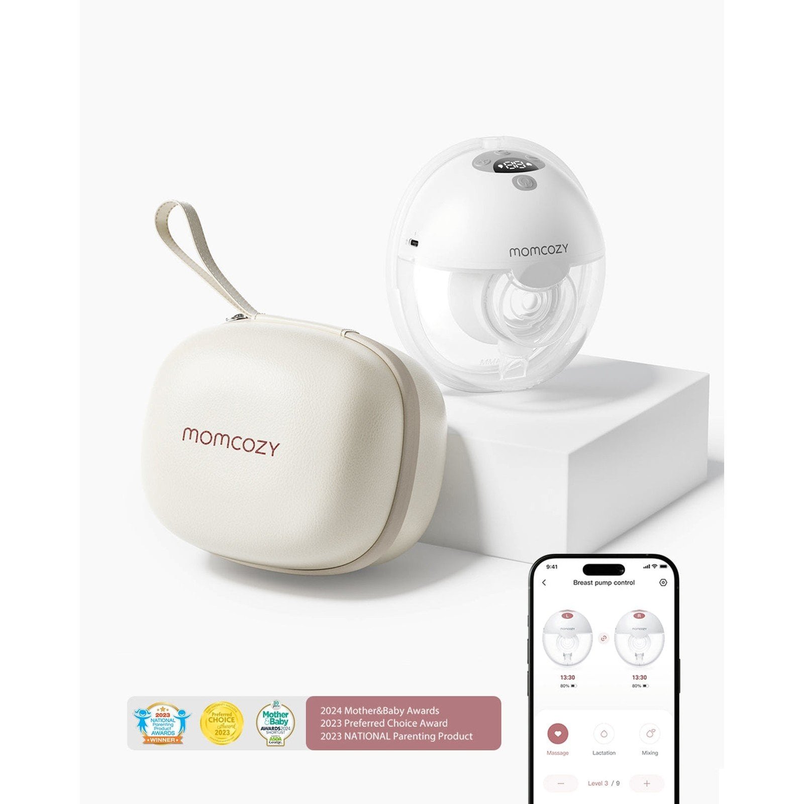 Momcozy M5 Wearable Single Breast Pump Quill Grey