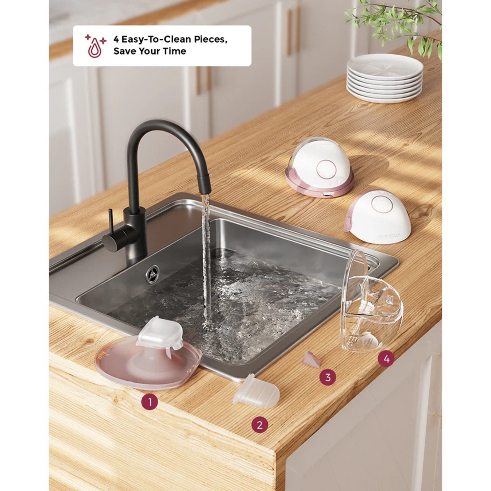 Momcozy M6 Mobile Style™ Hands-Free Double Breast Pump Cozy Red