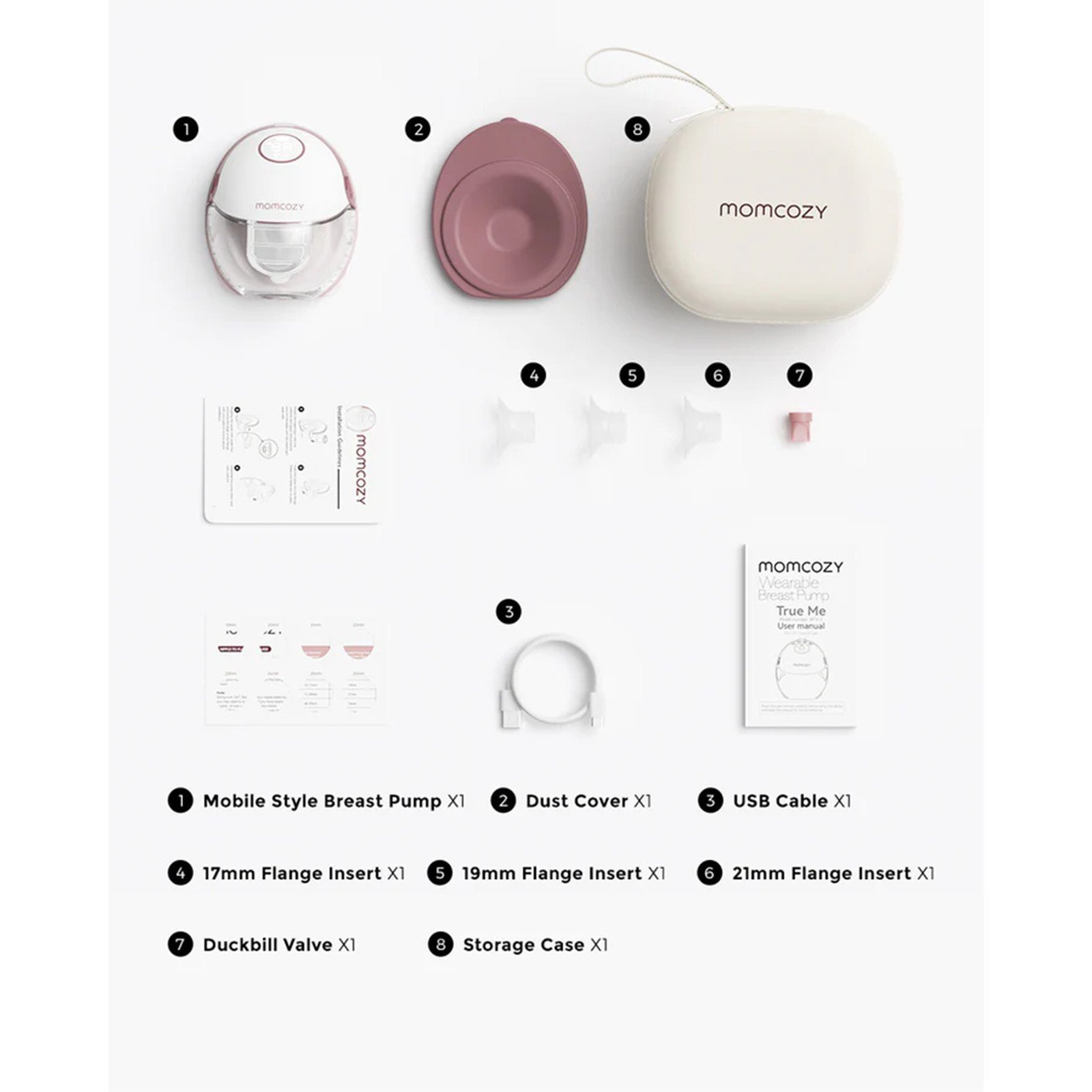 Momcozy M6 Mobile Style™ Hands-Free Single Breast Pump Cozy Red