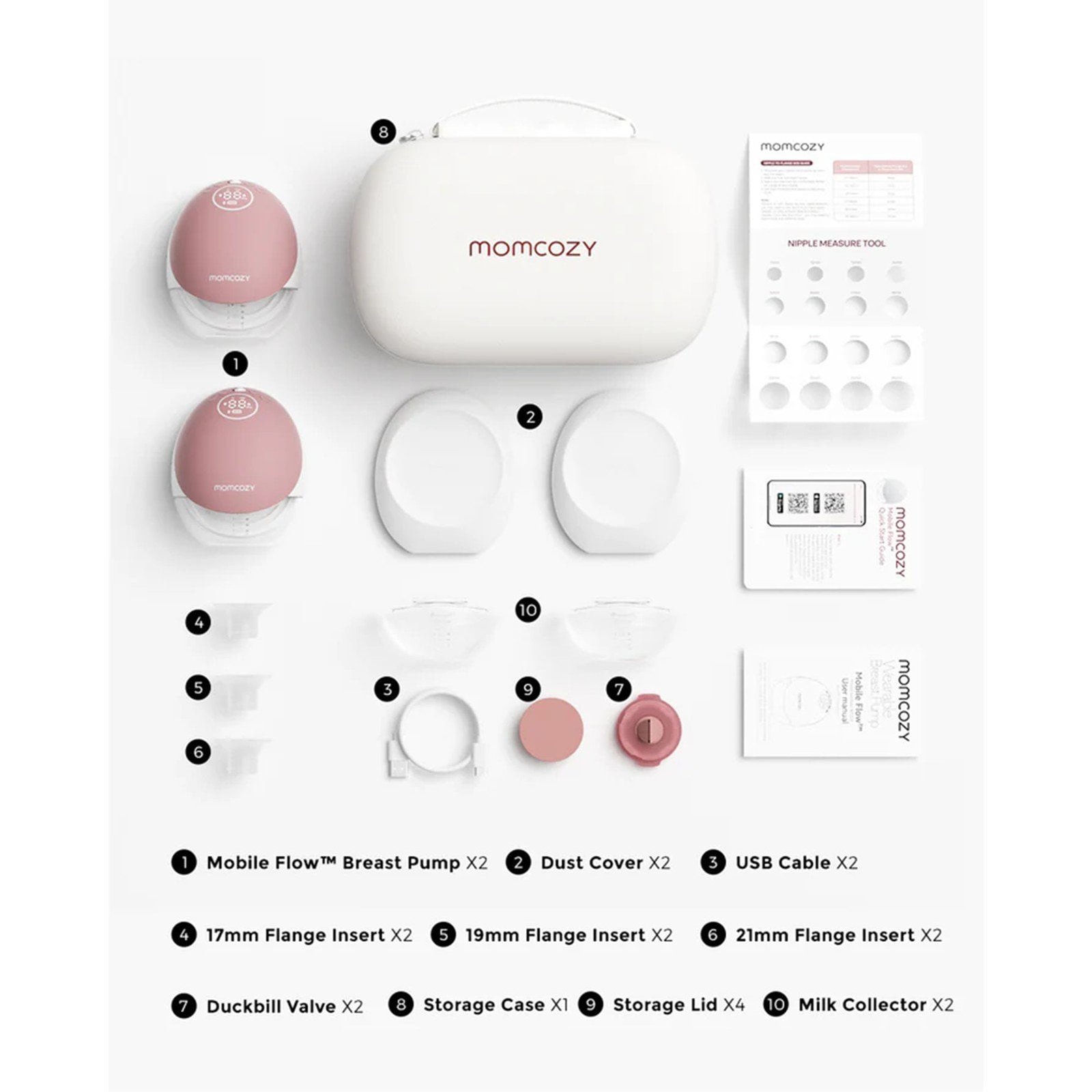 Momcozy M9 Mobile Flow™ Hands-Free Double Breast Pump Cozy Red
