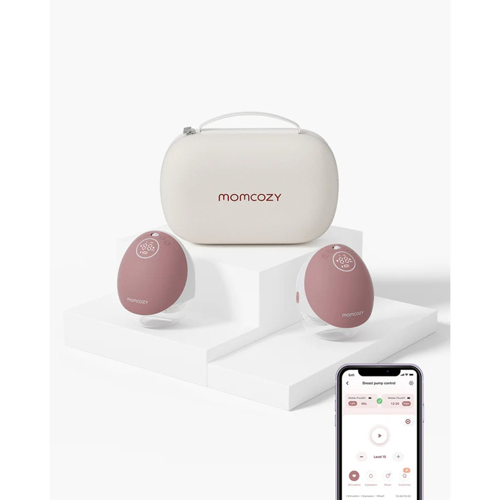 Momcozy M9 Mobile Flow™ Hands-Free Double Breast Pump Cozy Red