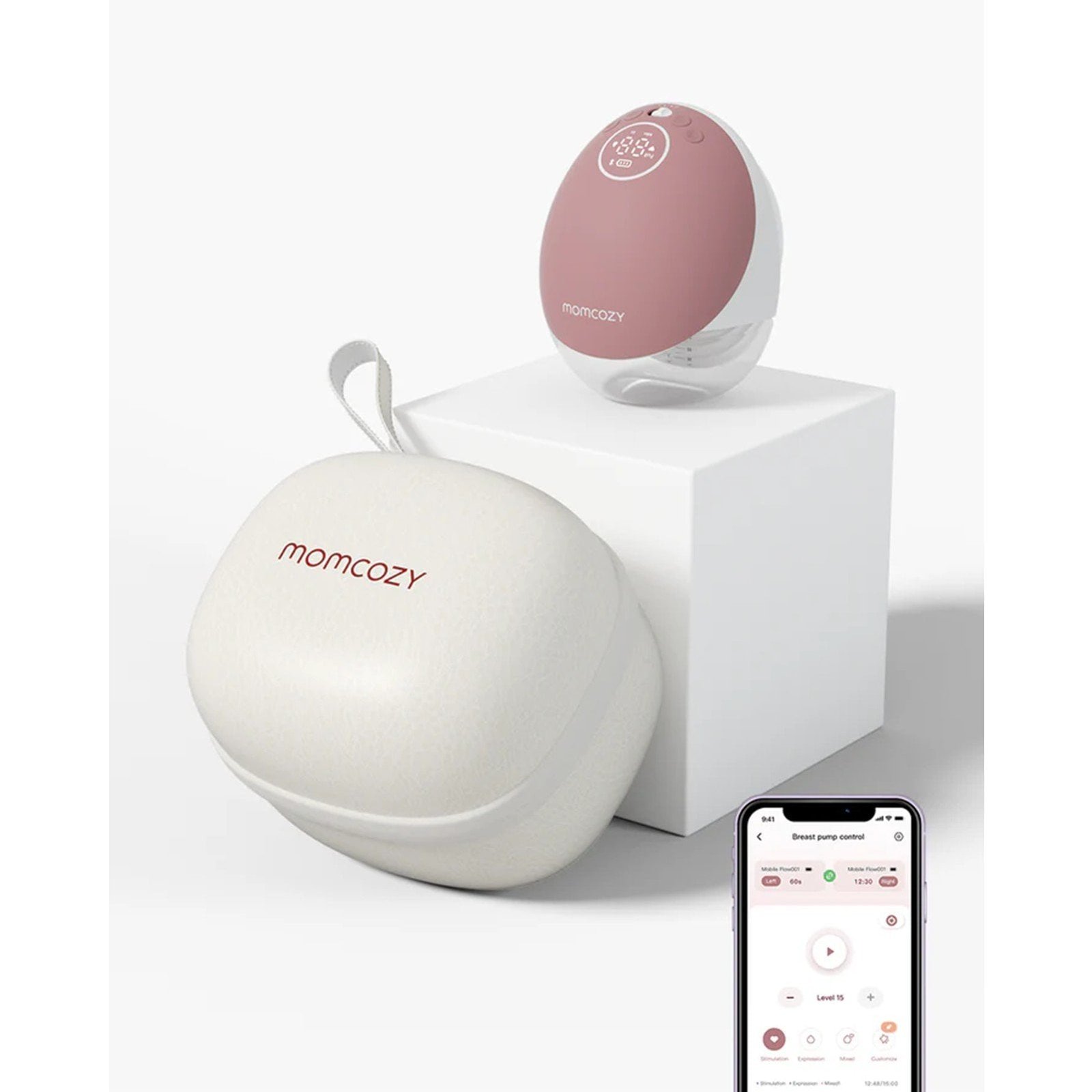 Momcozy M9 Mobile Flow™ Hands-Free Single Breast Pump Cozy Red