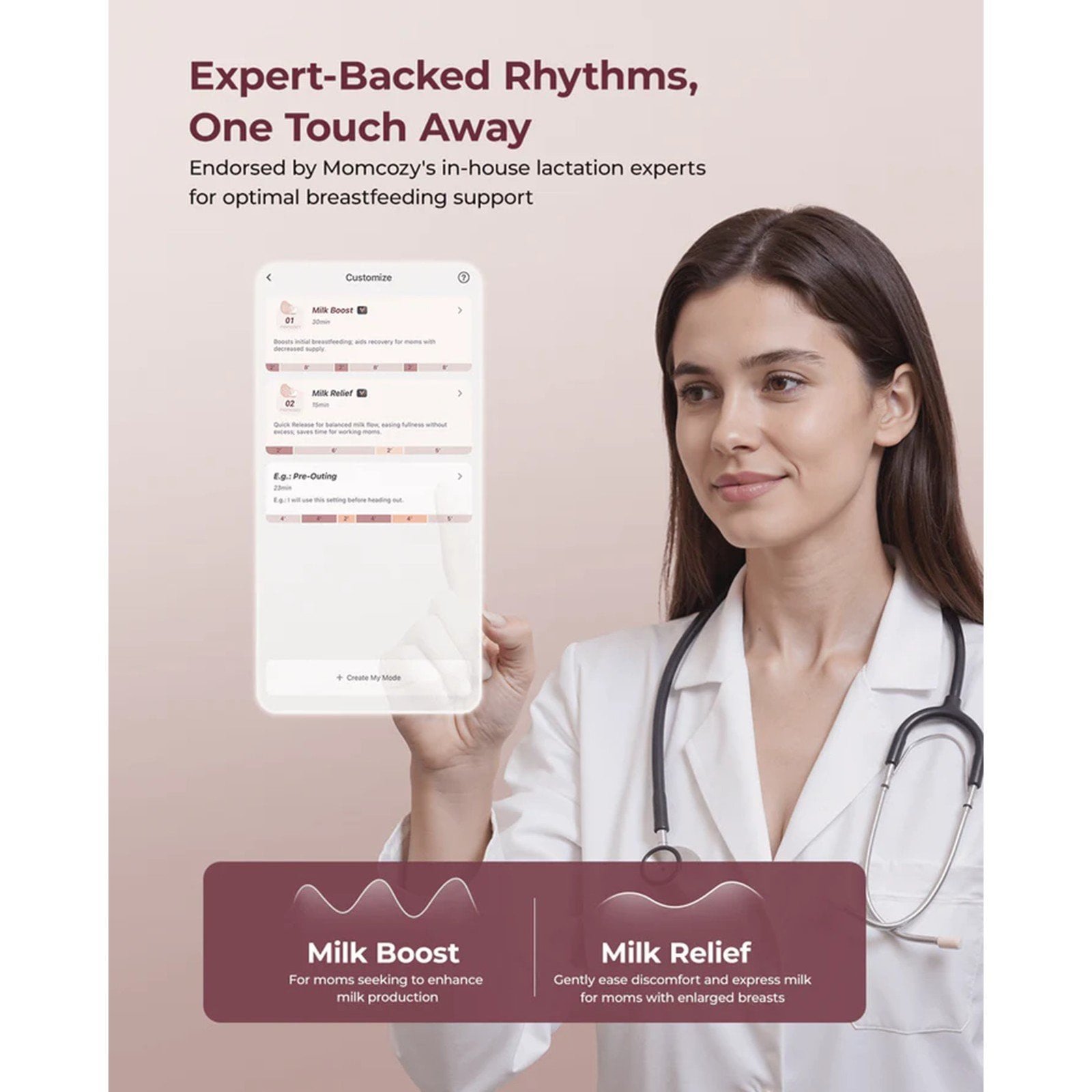 Momcozy M9 Mobile Flow™ Hands-Free Single Breast Pump Cozy Red