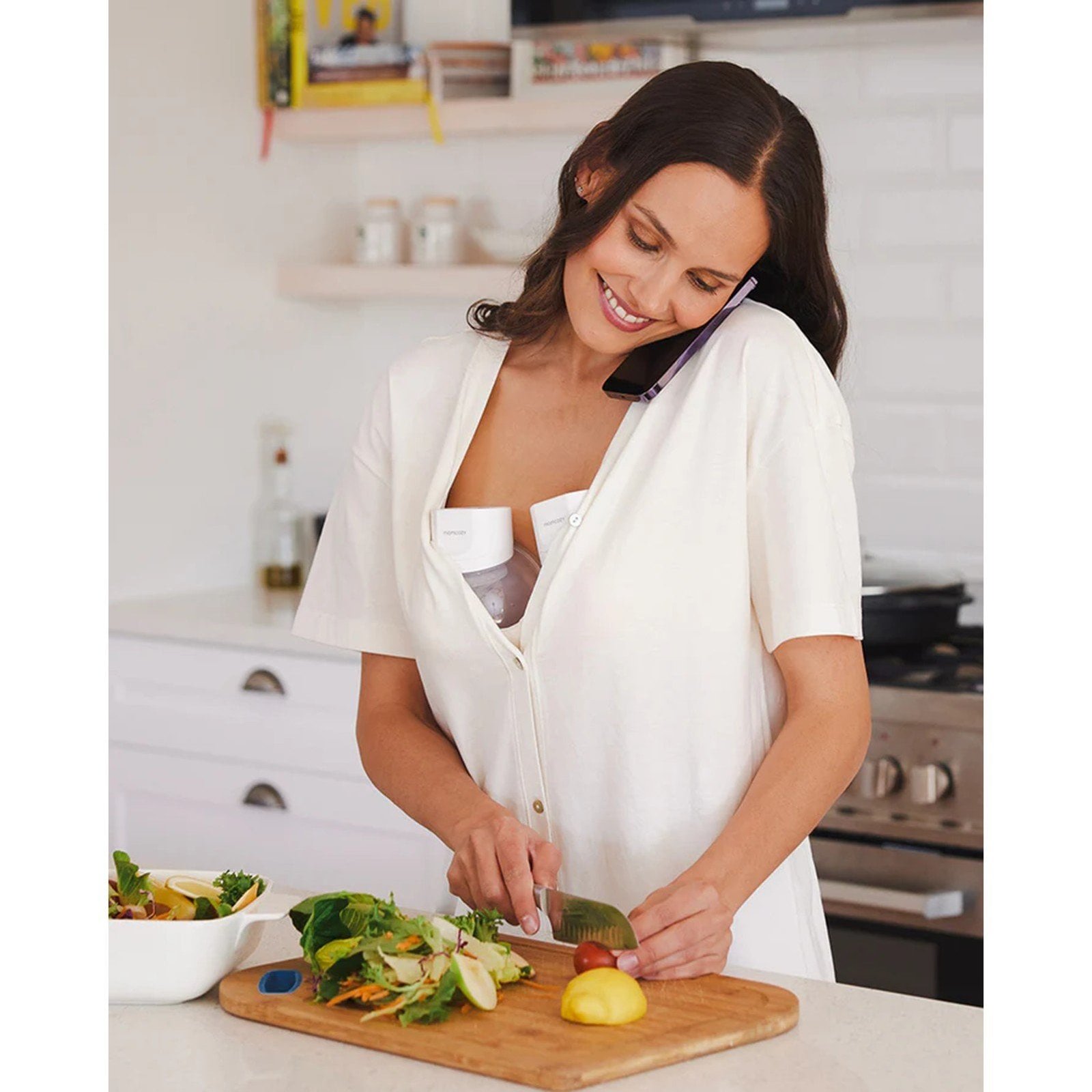 Momcozy S12 Pro Wearable Double Breast Pump White