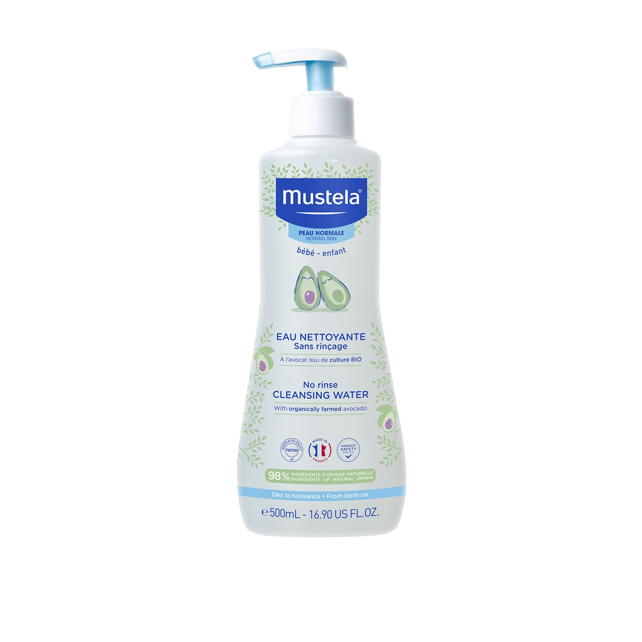 Mustela Baby No Rinse Cleansing Water Face&Diaper Area 500ml (16.91fl oz)