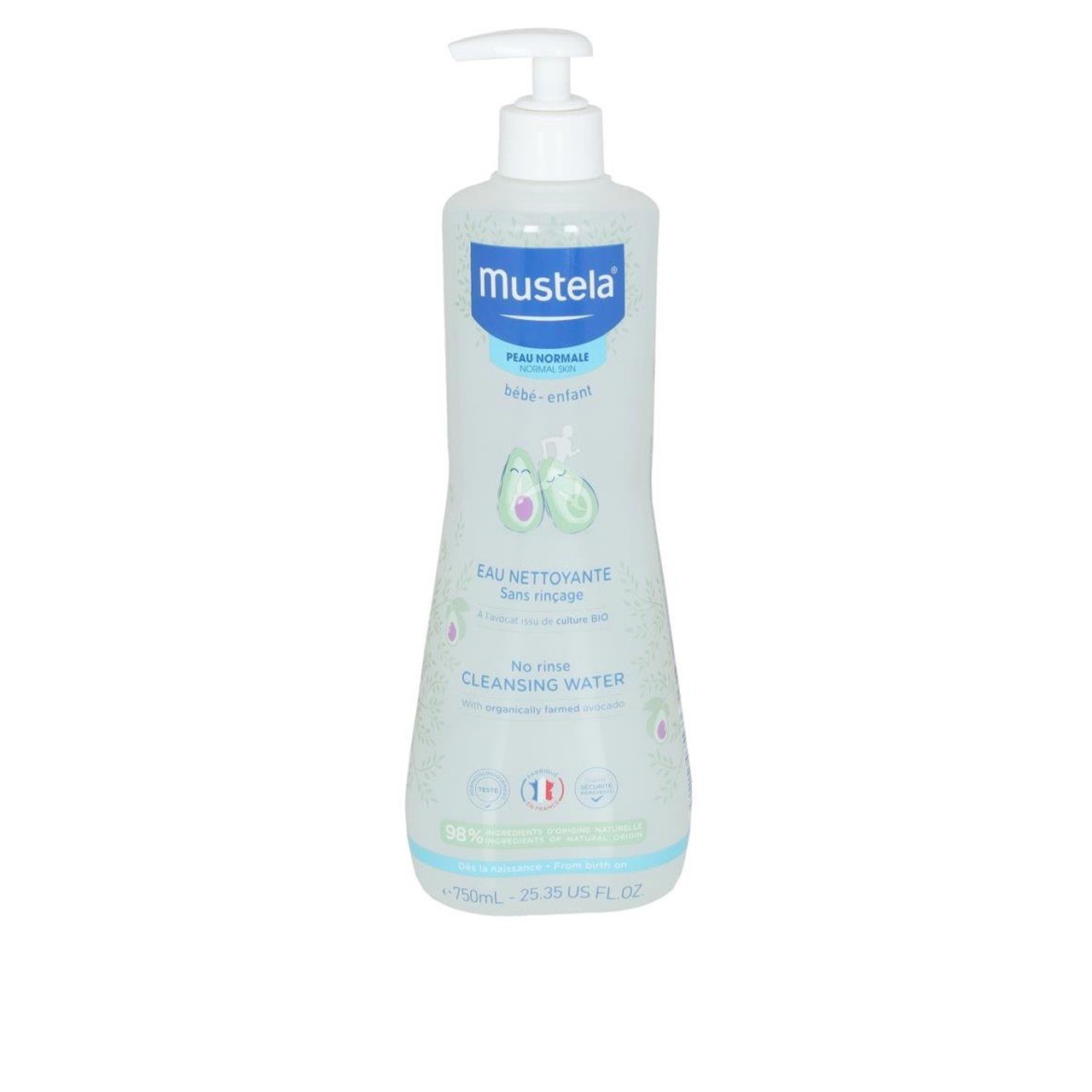 Mustela Baby No Rinse Cleansing Water Face&Diaper Area 750ml