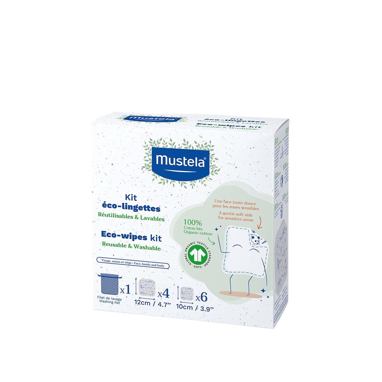Mustela BIO 100% Cotton Eco-Wipes Kit x10