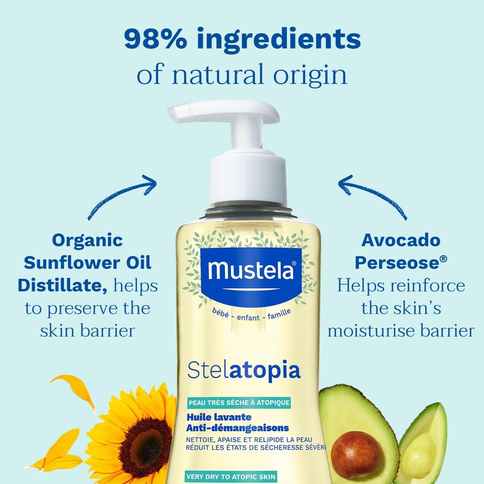 Mustela Stelatopia Anti-Itching Cleansing Oil 500ml (16.9floz)