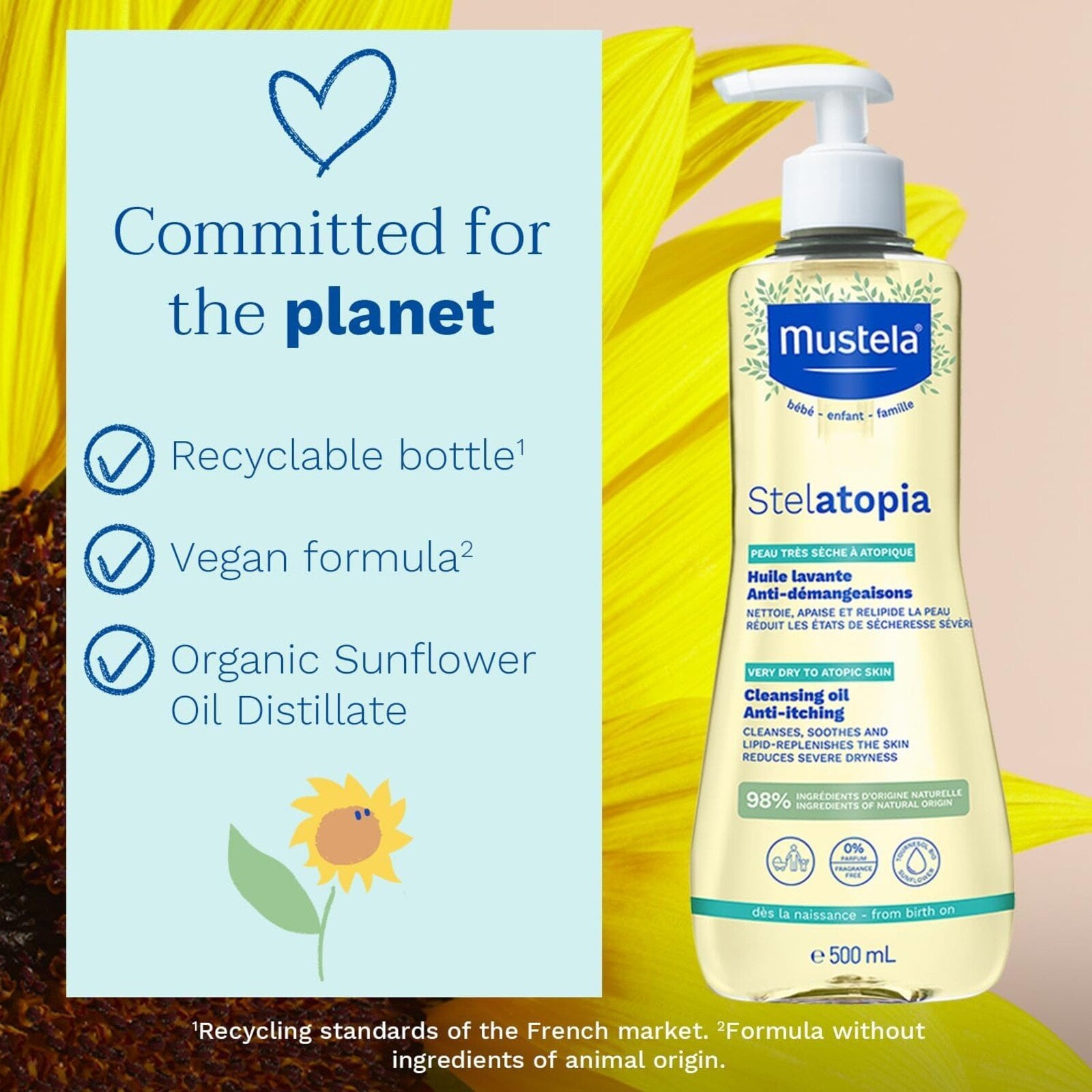 Mustela Stelatopia Anti-Itching Cleansing Oil 500ml (16.9floz)