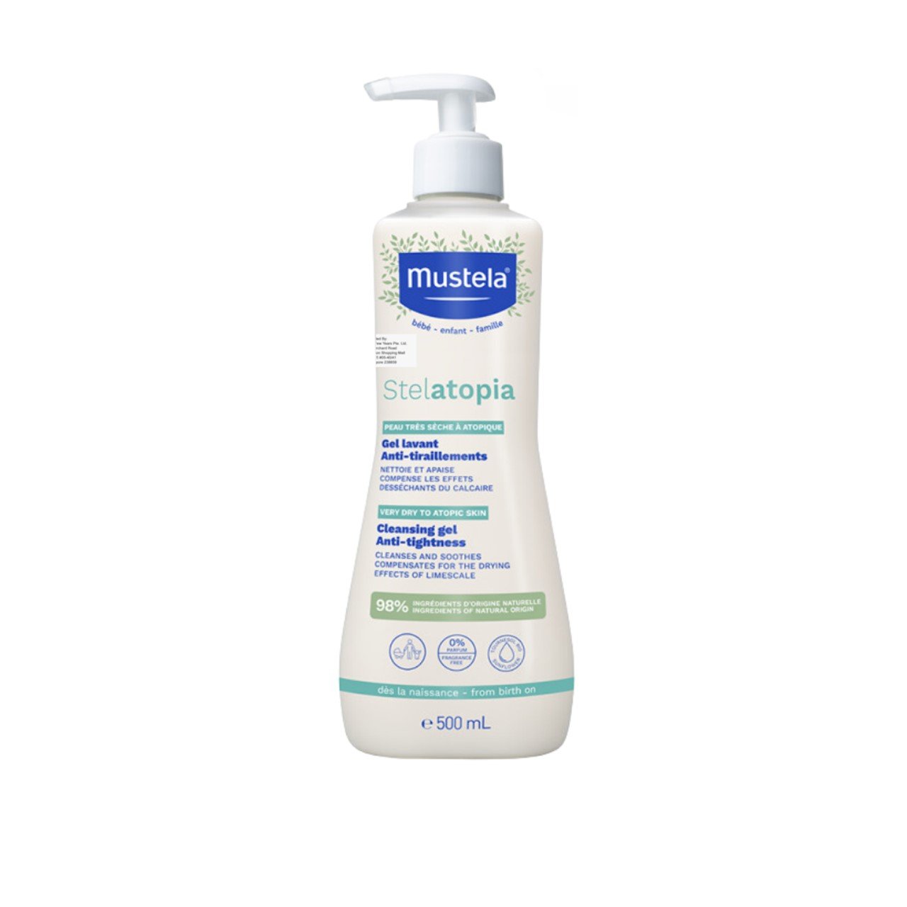 Mustela Stelatopia Cleansing Gel Atopic Skin Fragrance-Free 500ml (16.91fl oz)