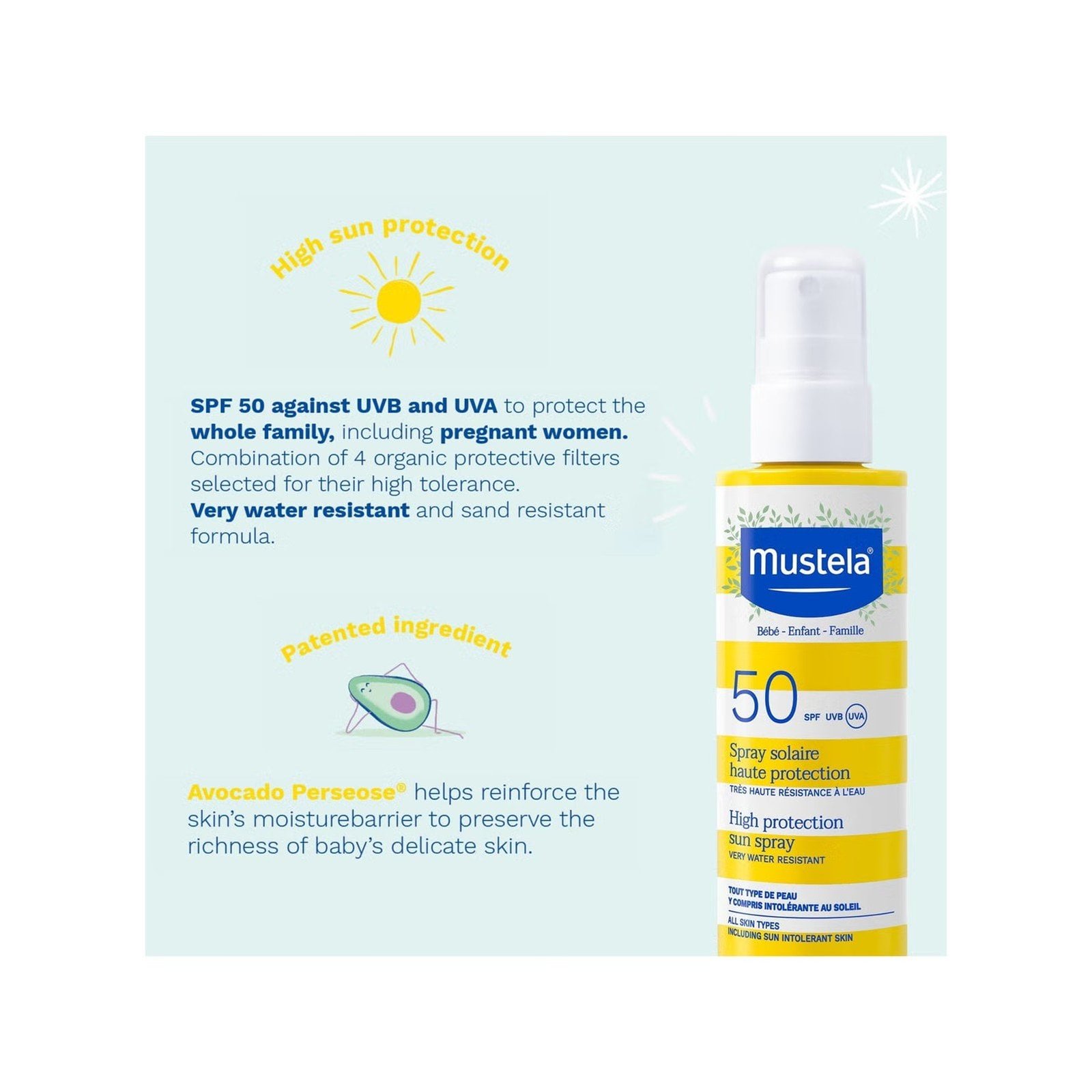 Mustela Sun High Protection Sun Spray SPF50 Sunscreen 200ml
