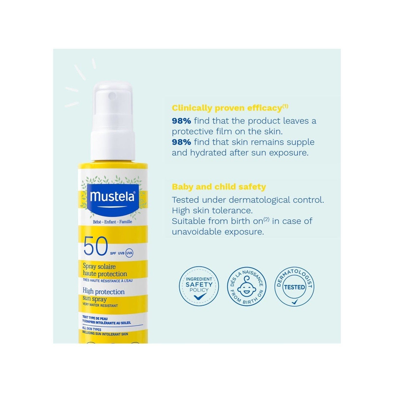 Mustela Sun High Protection Sun Spray SPF50 Sunscreen 200ml