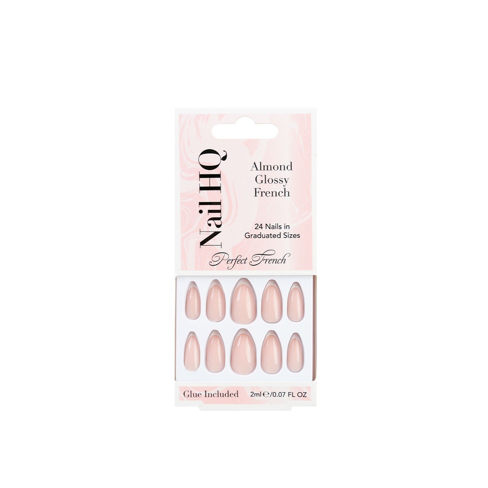 Nail HQ Almond Glossy French Nails x24