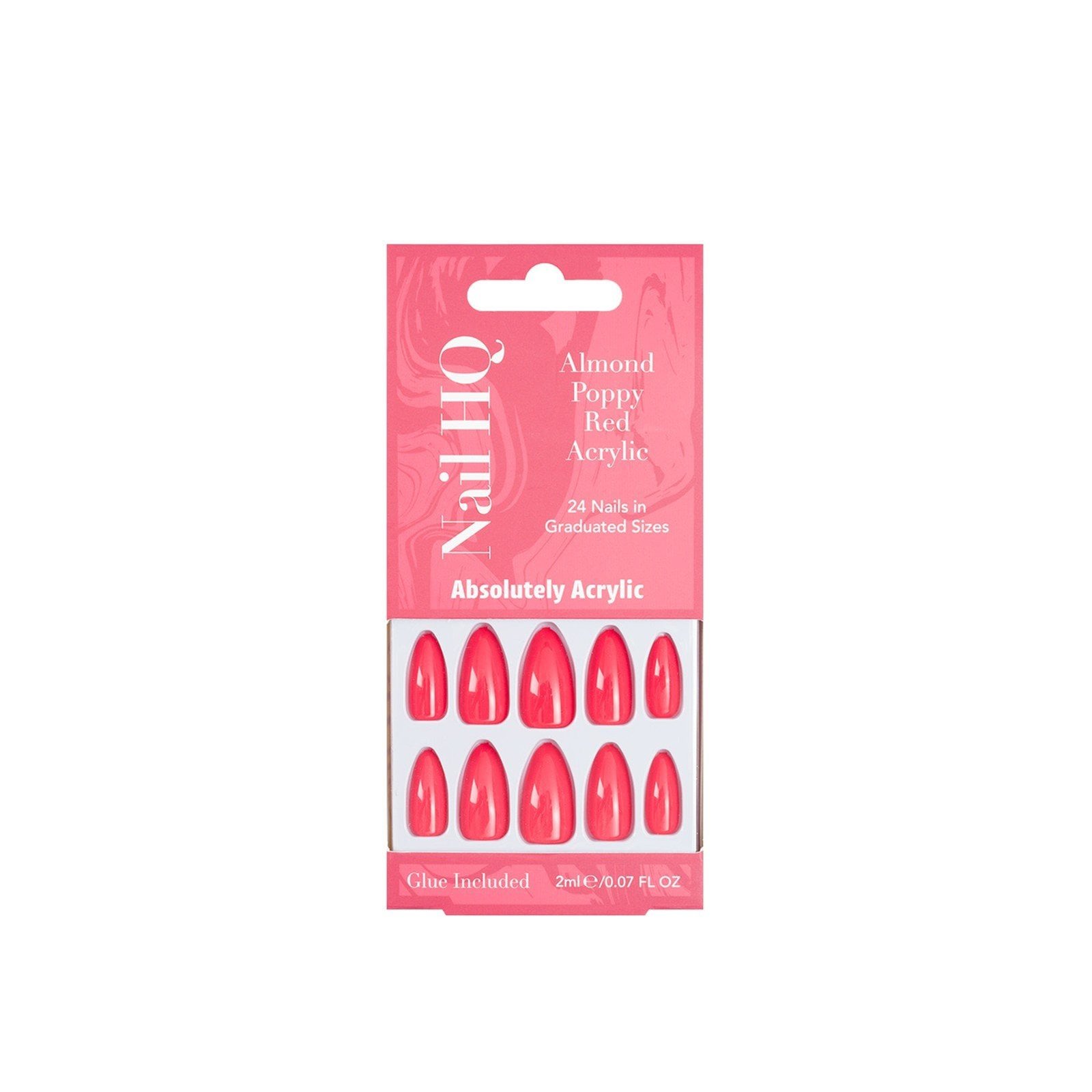 Nail HQ Almond Poppy Red Acrylic Nails x24