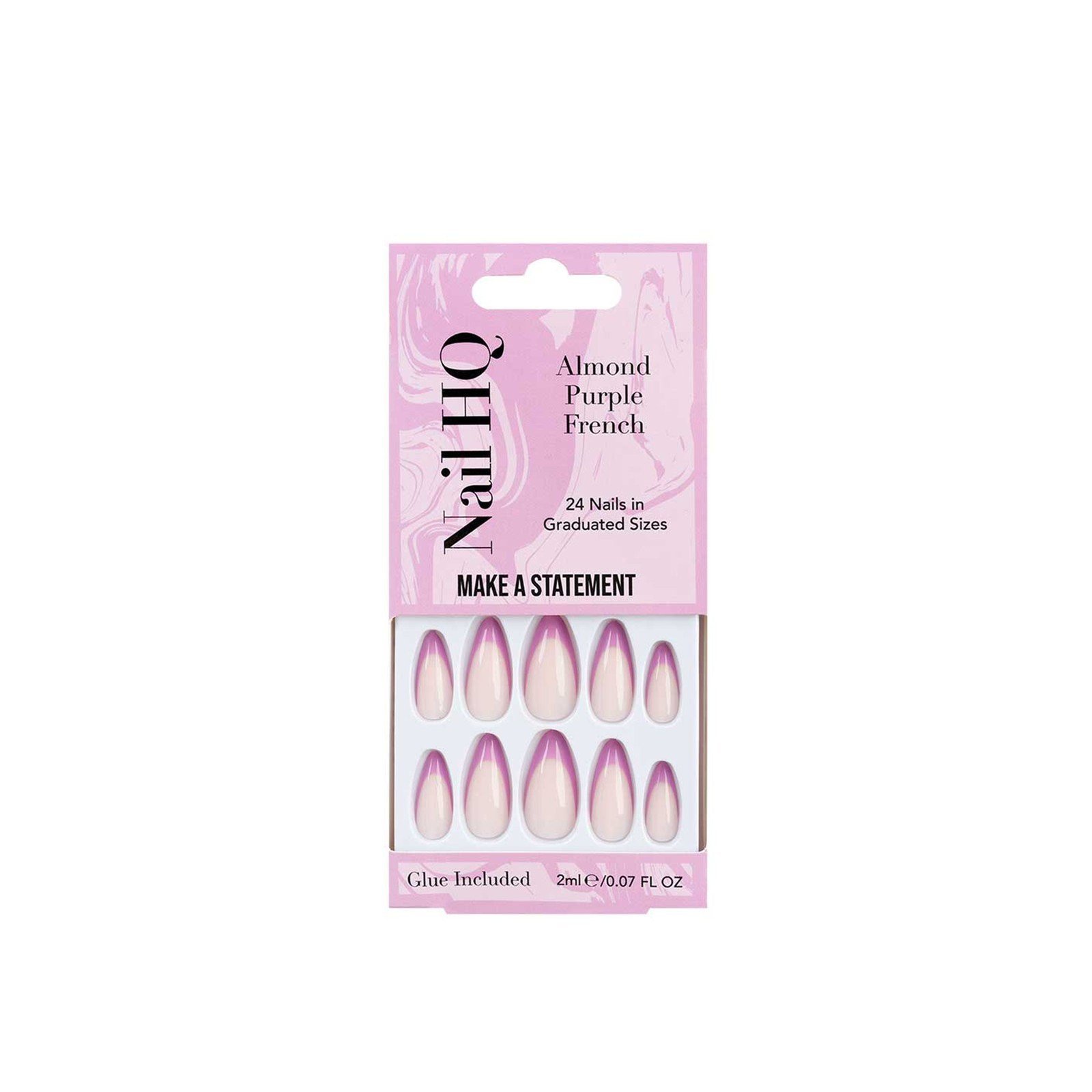 Nail HQ Almond Purple French Nails x24